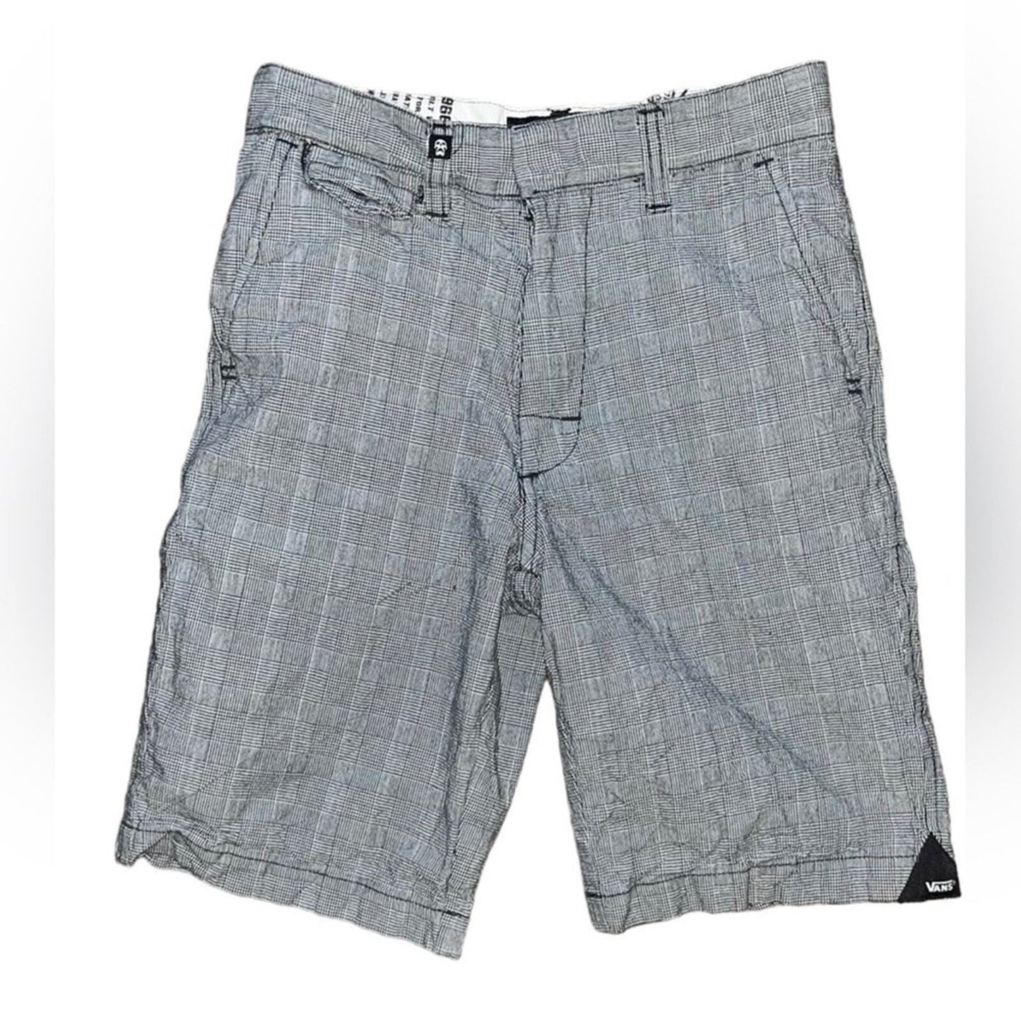 VANS boys black & white board shorts size 12