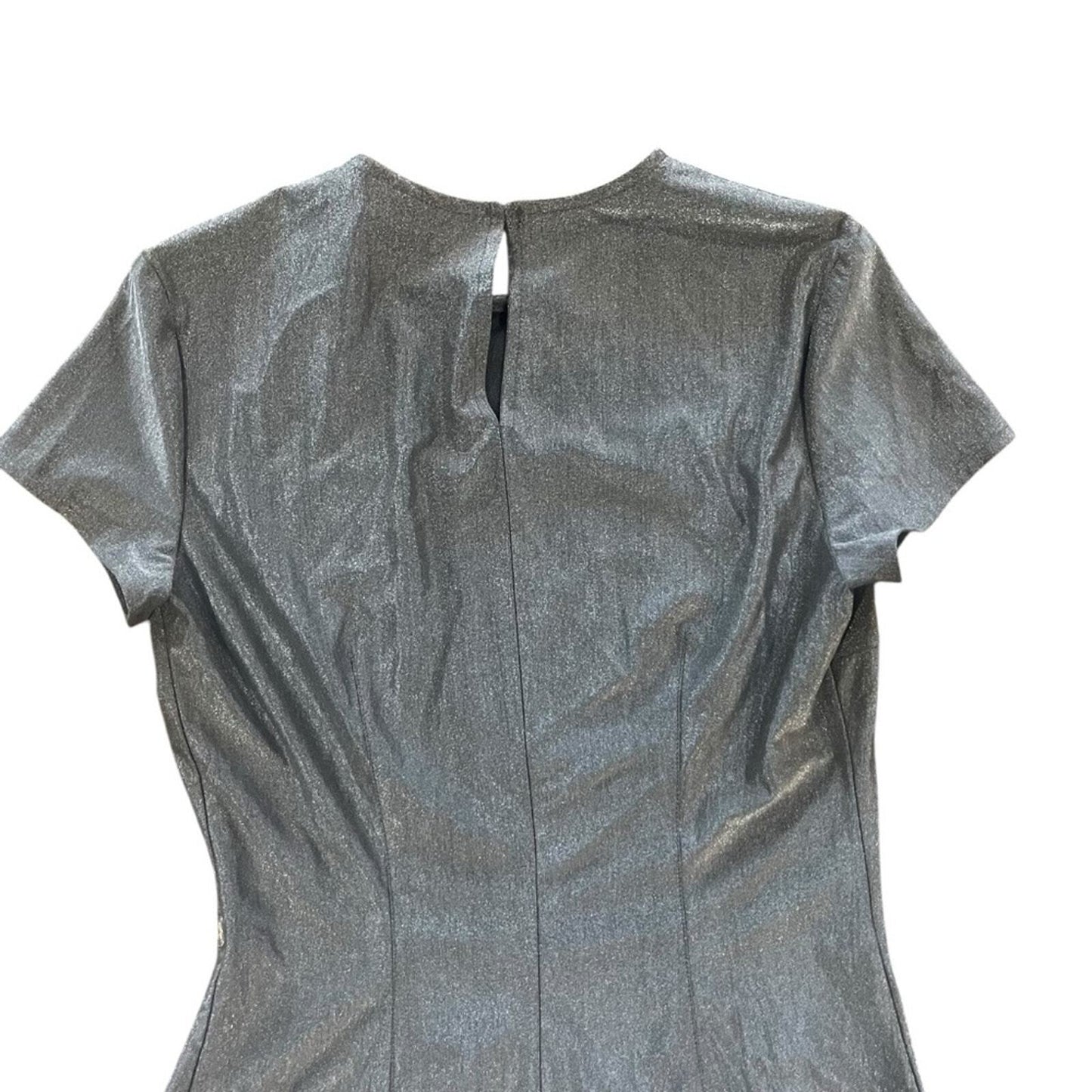 Casual Corner Womens Size 8 Silver Short Sleeve Mini Dress