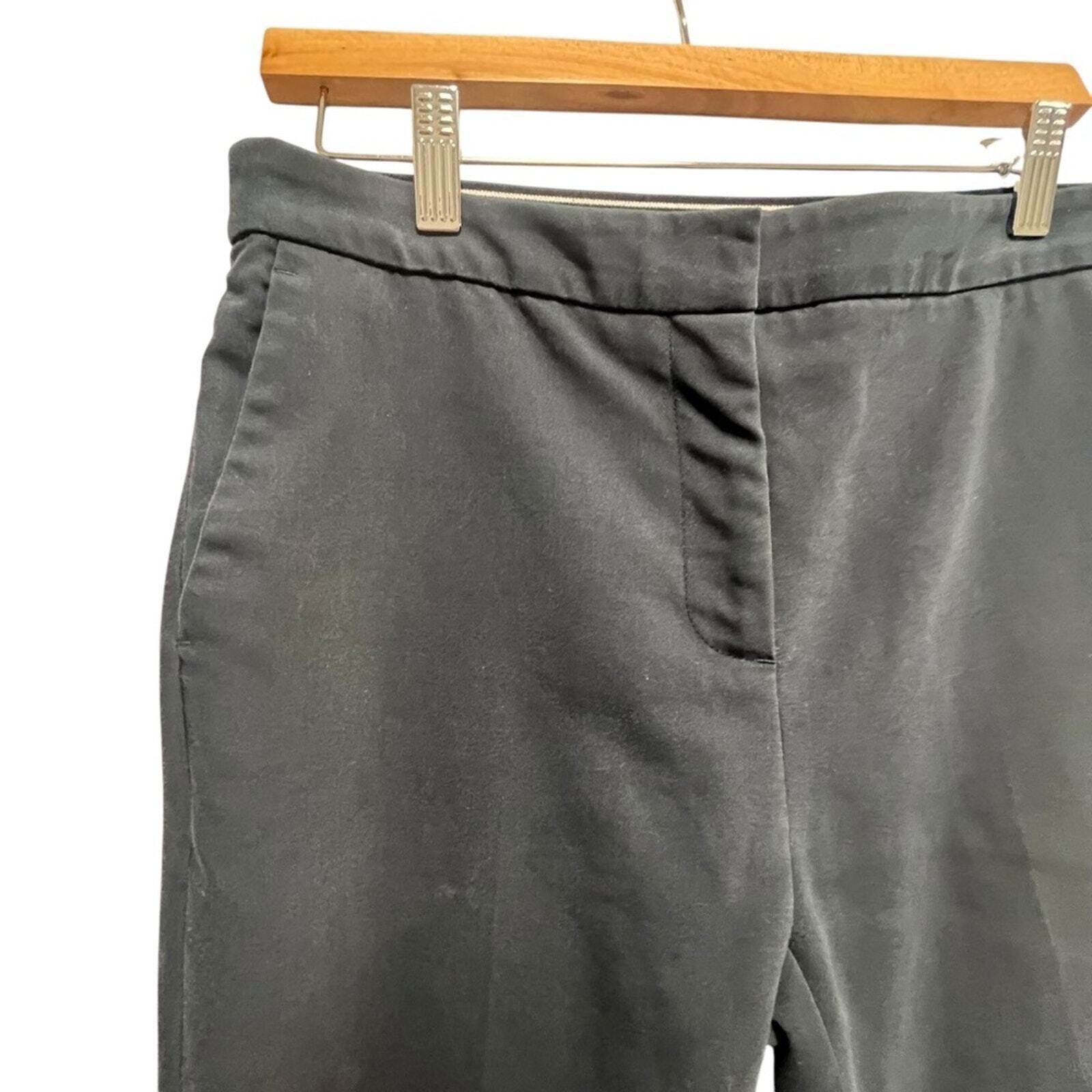 ZARA Womens Size Large Navy Blue Flat Front Ankle Pants Slacks