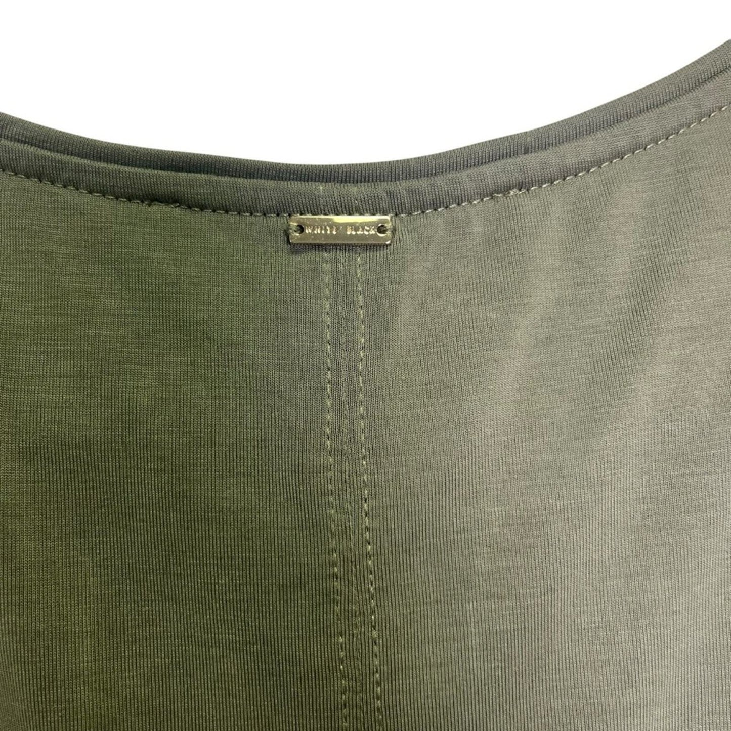 White House Black Market Womens  Small Plain Olive Green 3/4 Sleeve V Neck Top