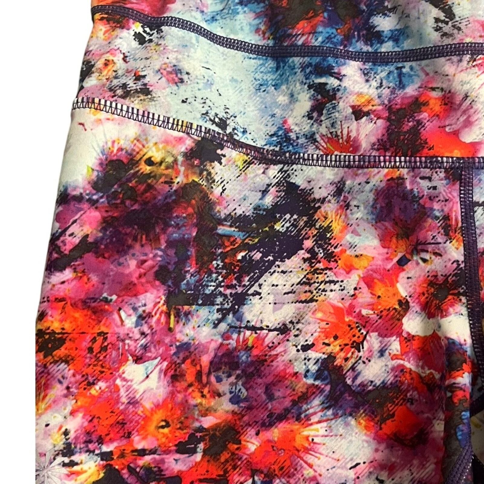 ATHLETA Womens Splash Shorts Small Hypersonic Sonar Pop Art Pink Blue  