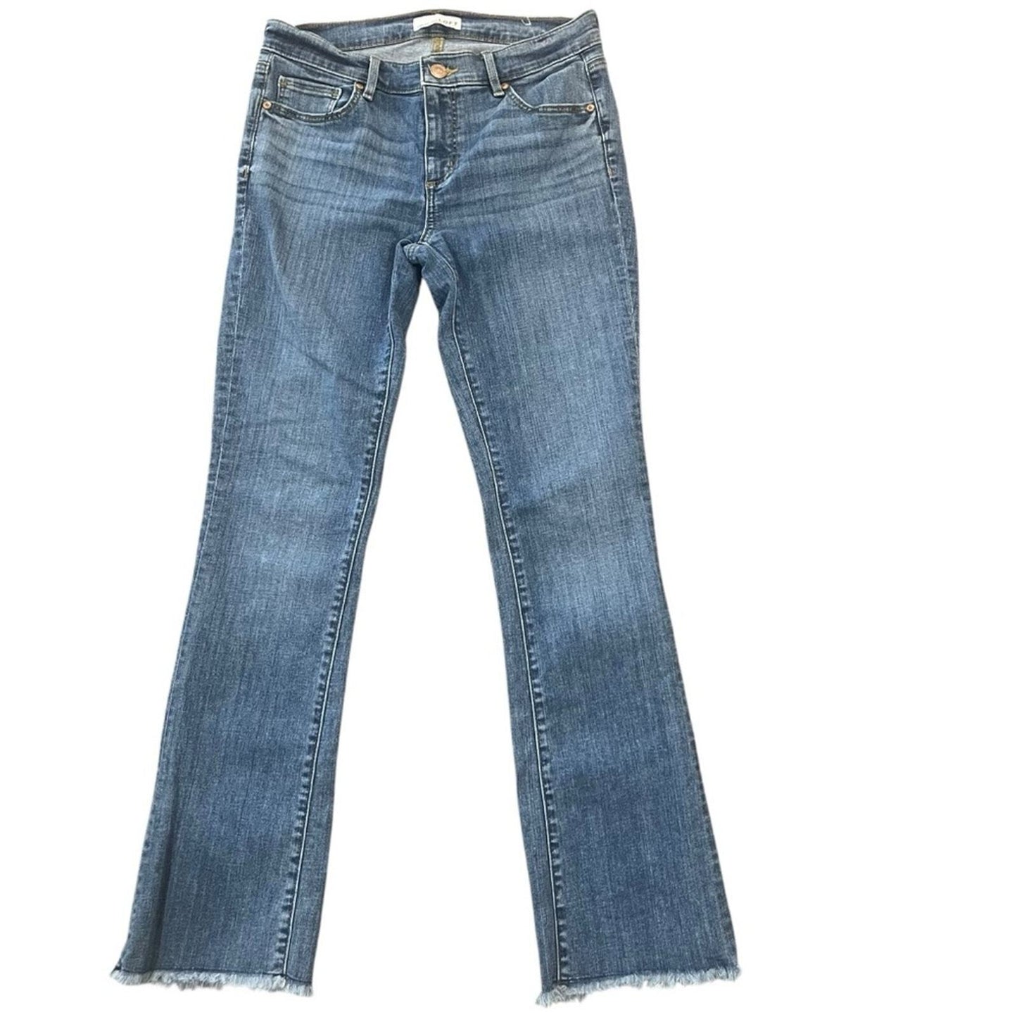 Loft Womens Size 4 Modern Boot Medium Wash Frayed Ankle Medium Wash Denim Jeans