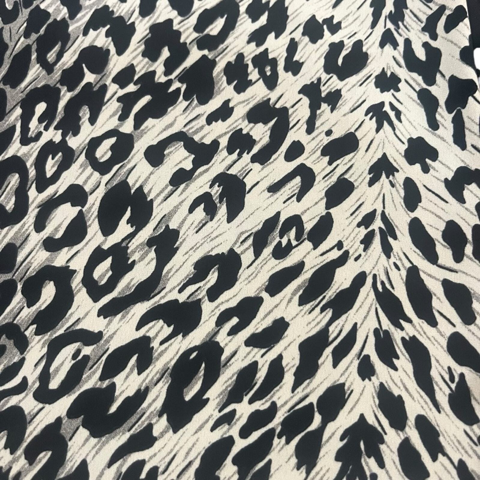 Eva Varro Womens Cheetah Black & Gray 3/4 Sleeve Tunic Top Size Medium
