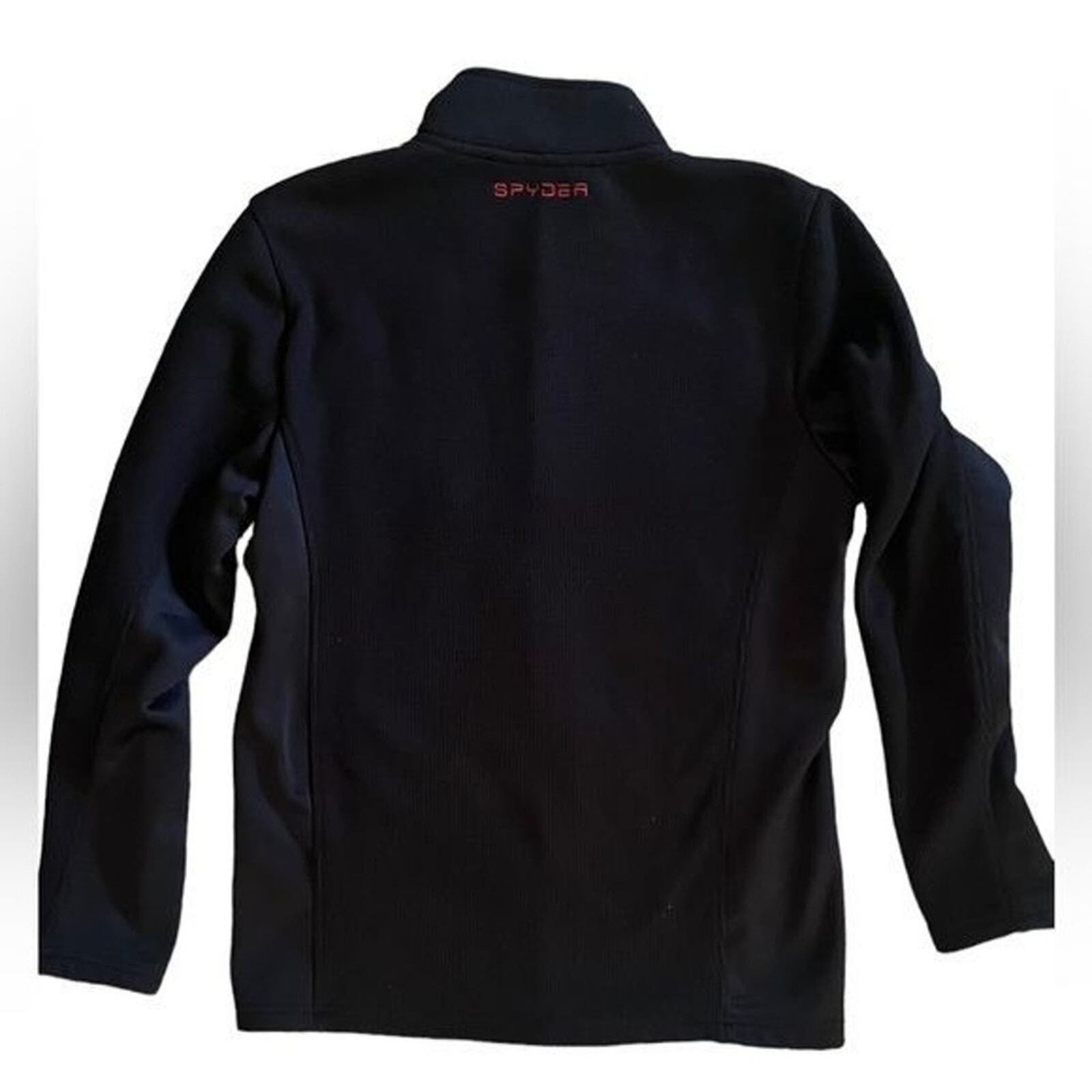 Spyder Boys XL 18/20 Black Red Full Zip Long Sleeve Jacket 