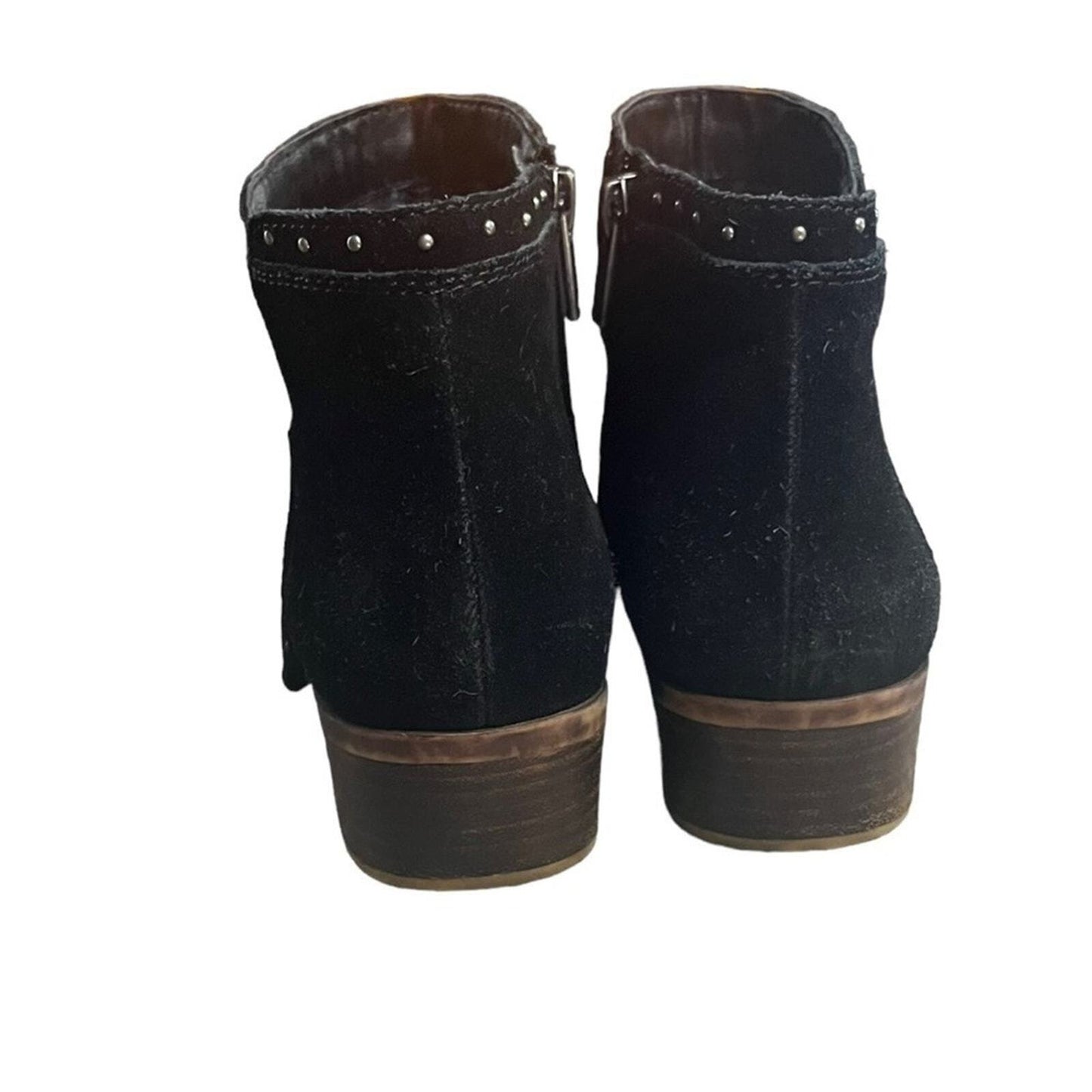 Lucky Brand Women’s Size 9W Bethea Black Leather Suede Ankle Boot Classic Studs