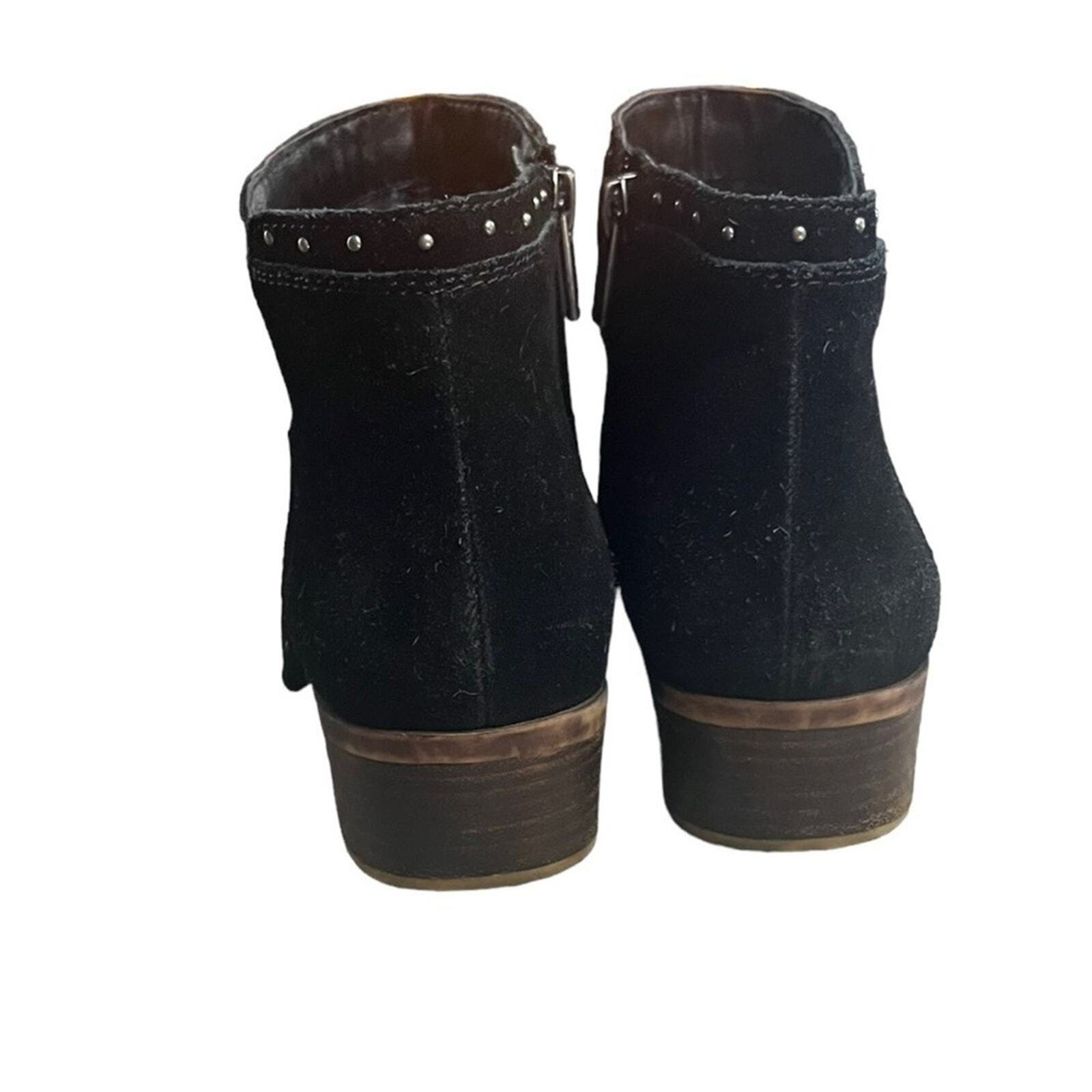 Lucky Brand Women’s Size 9W Bethea Black Leather Suede Ankle Boot Classic Studs