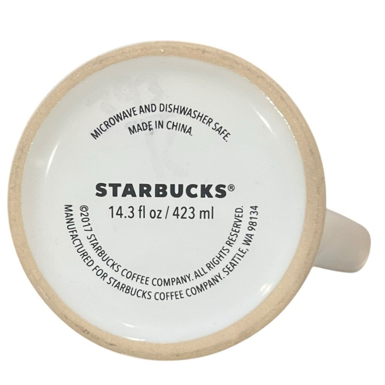 Starbucks Coffee 2017 Red & White Travel Mug with Green Mermaid & Handle14.3oz