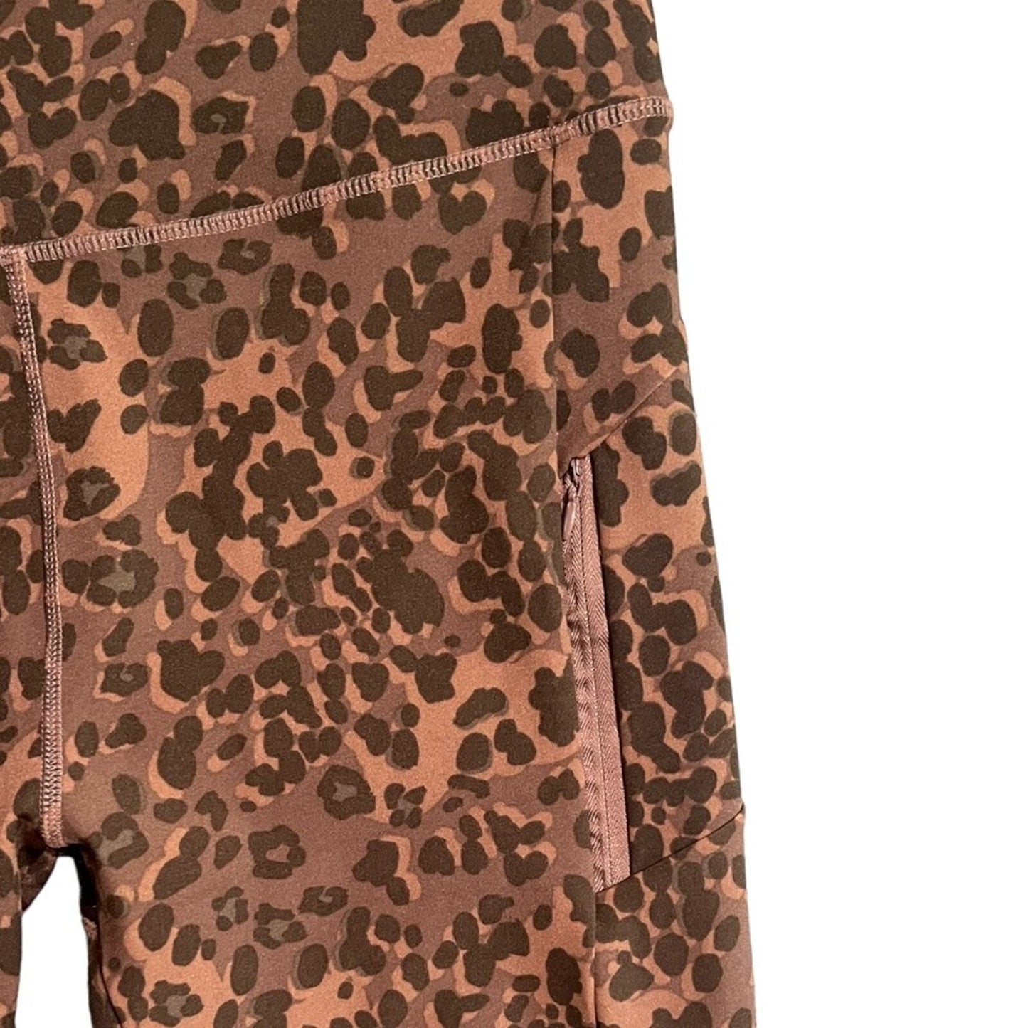 Kay Unger Womens XL Leopard High Waisted Leggings With Pockets