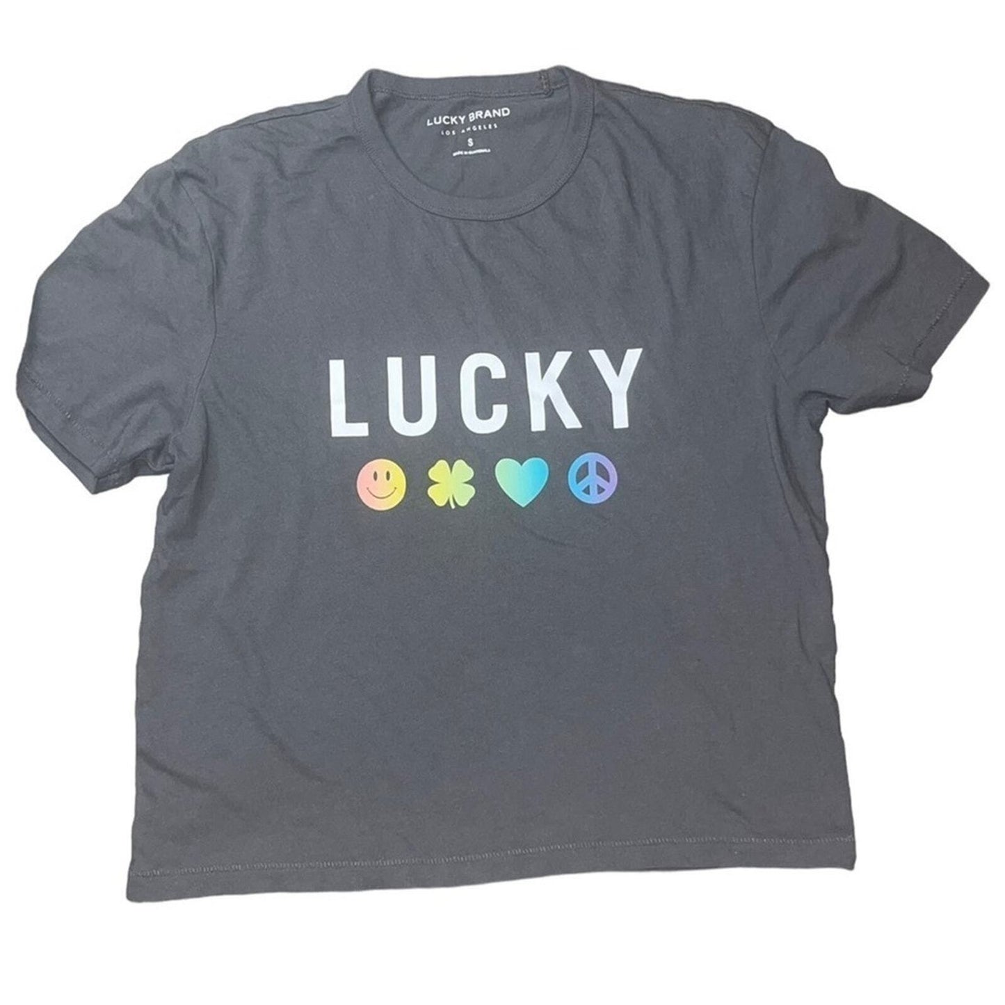 Lucky Brand Men's Small Gray Pride Crop Tee 