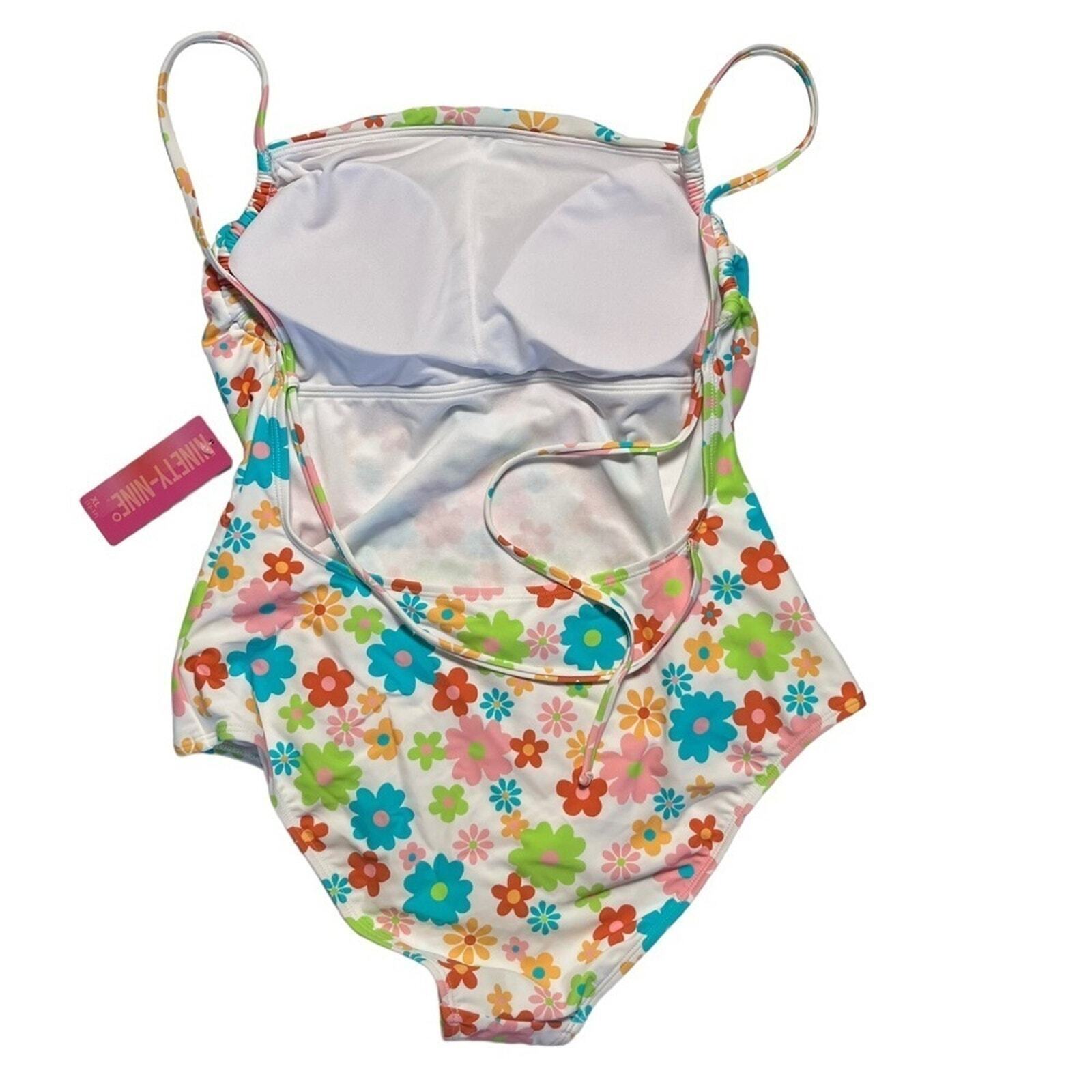 Ninety-Nine Junior's Flora Retro XL (15-17) Plus Size One Piece NWT Swimsuit 