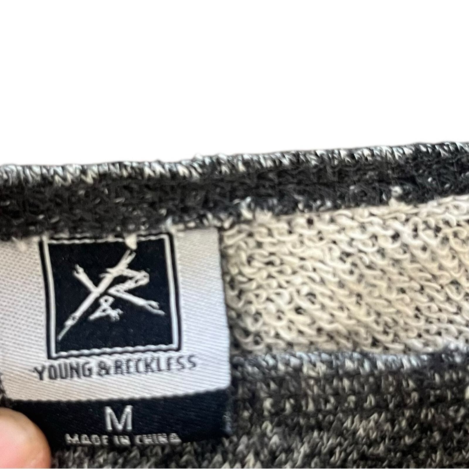 Young & Reckless Womens Size Medium Wide Neck Off Shoulder Gray Sweatshirt