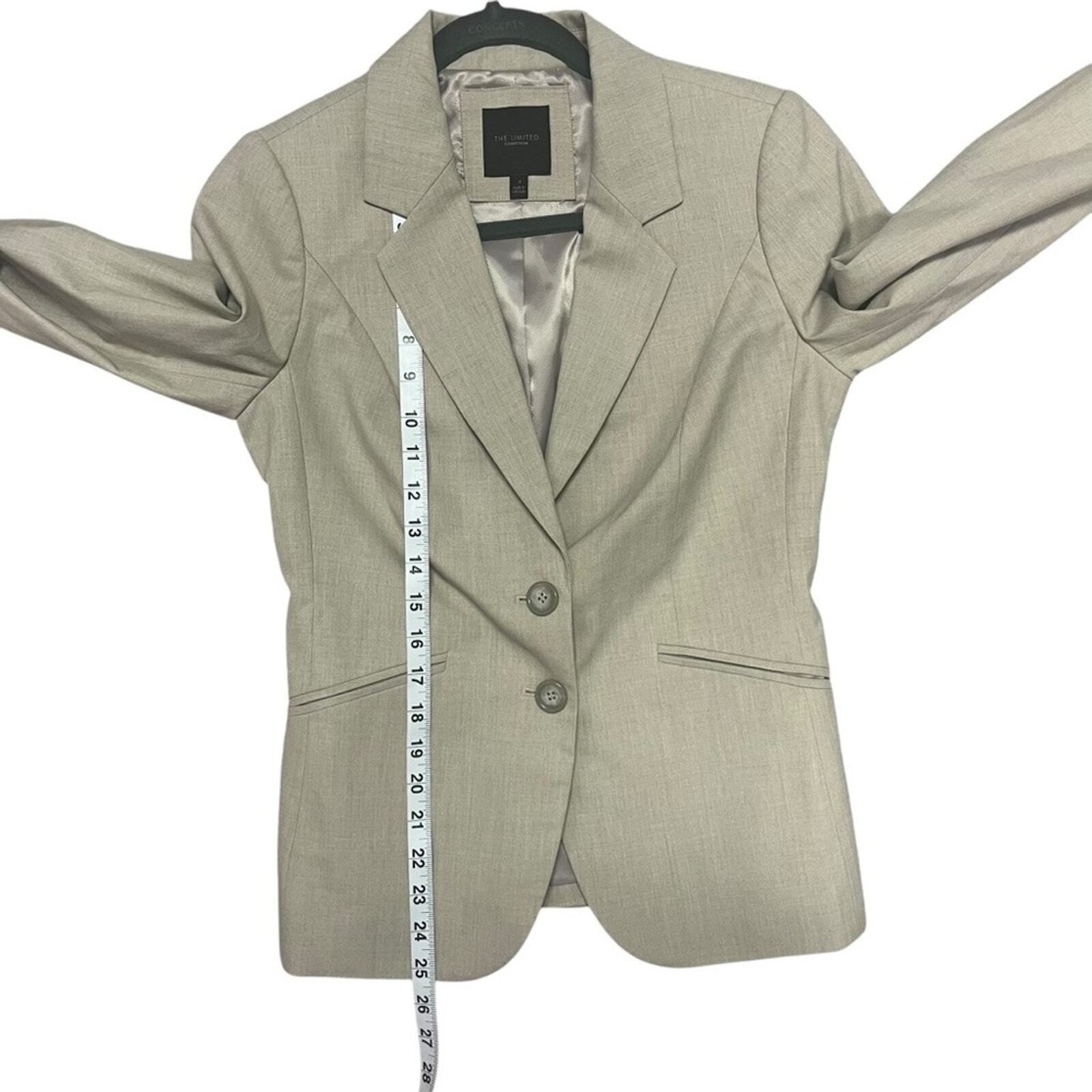 The Limited Collection Womens Size 2 Gray 2 Button Long Sleeve Blazer