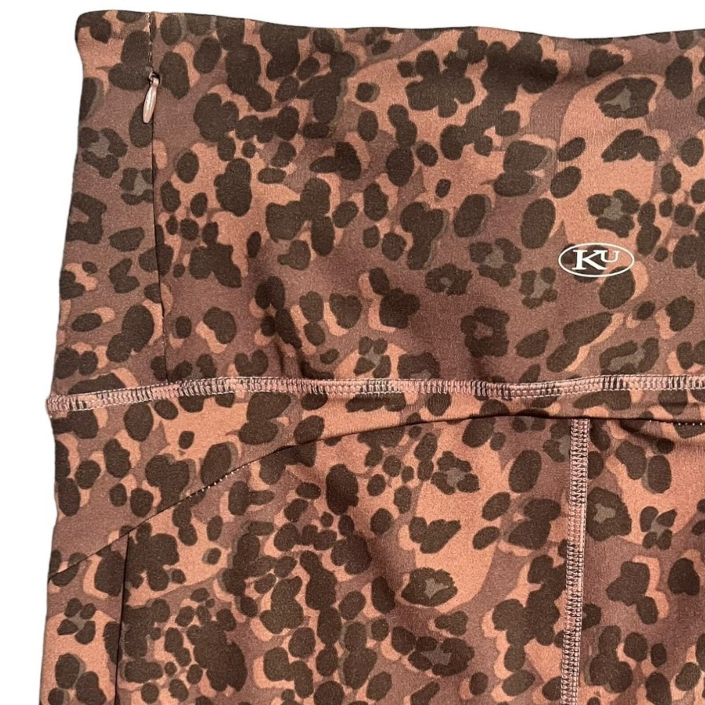 Kay Unger Womens XL Leopard High Waisted Leggings With Pockets