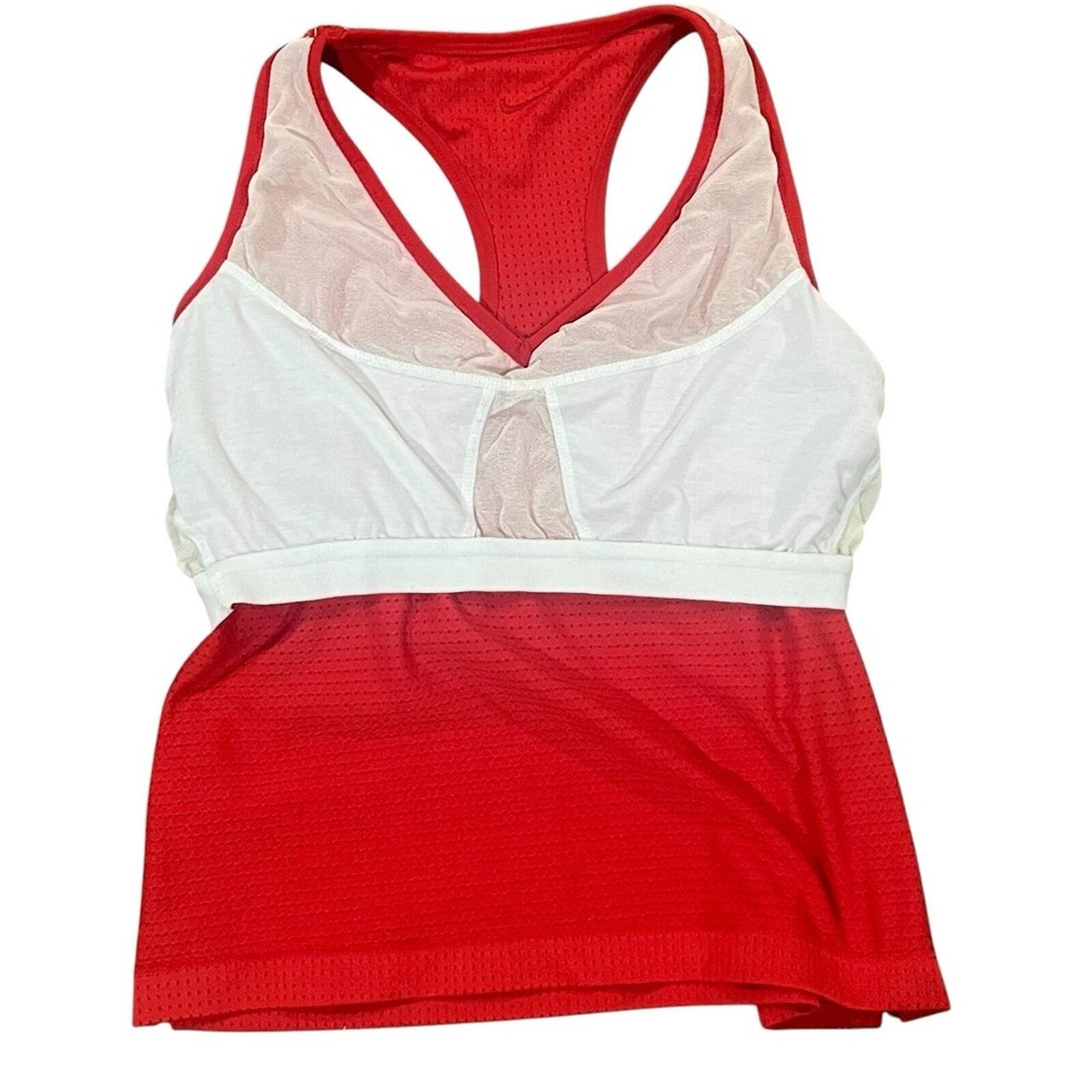 NIKE Womens Size Medium Cropped V Neck Mesh Lined Athletic Sports Workout Top
