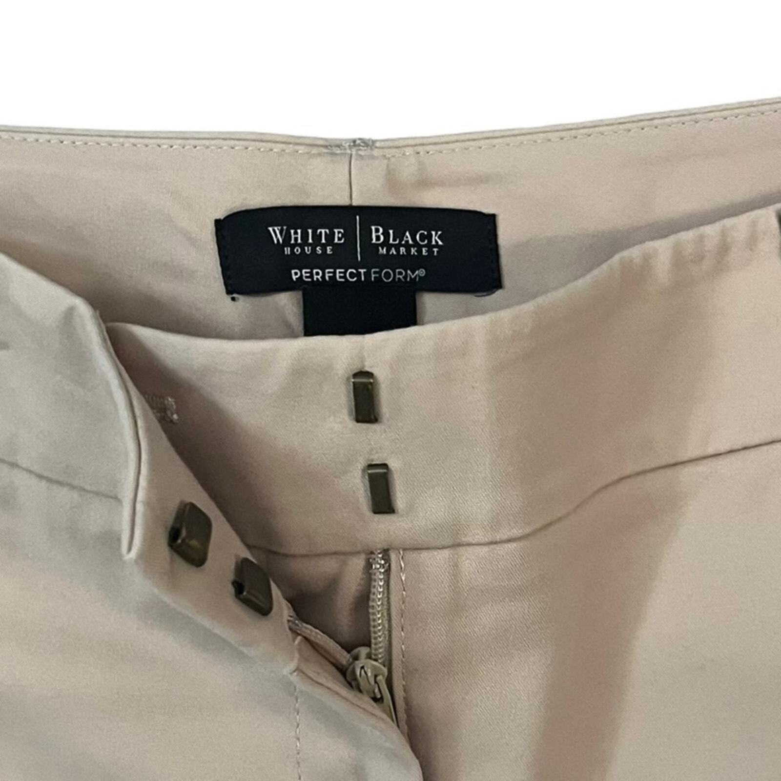 White House Black Market Womens Size 8 Straight Crop Perfect Form Tan Capri’s 