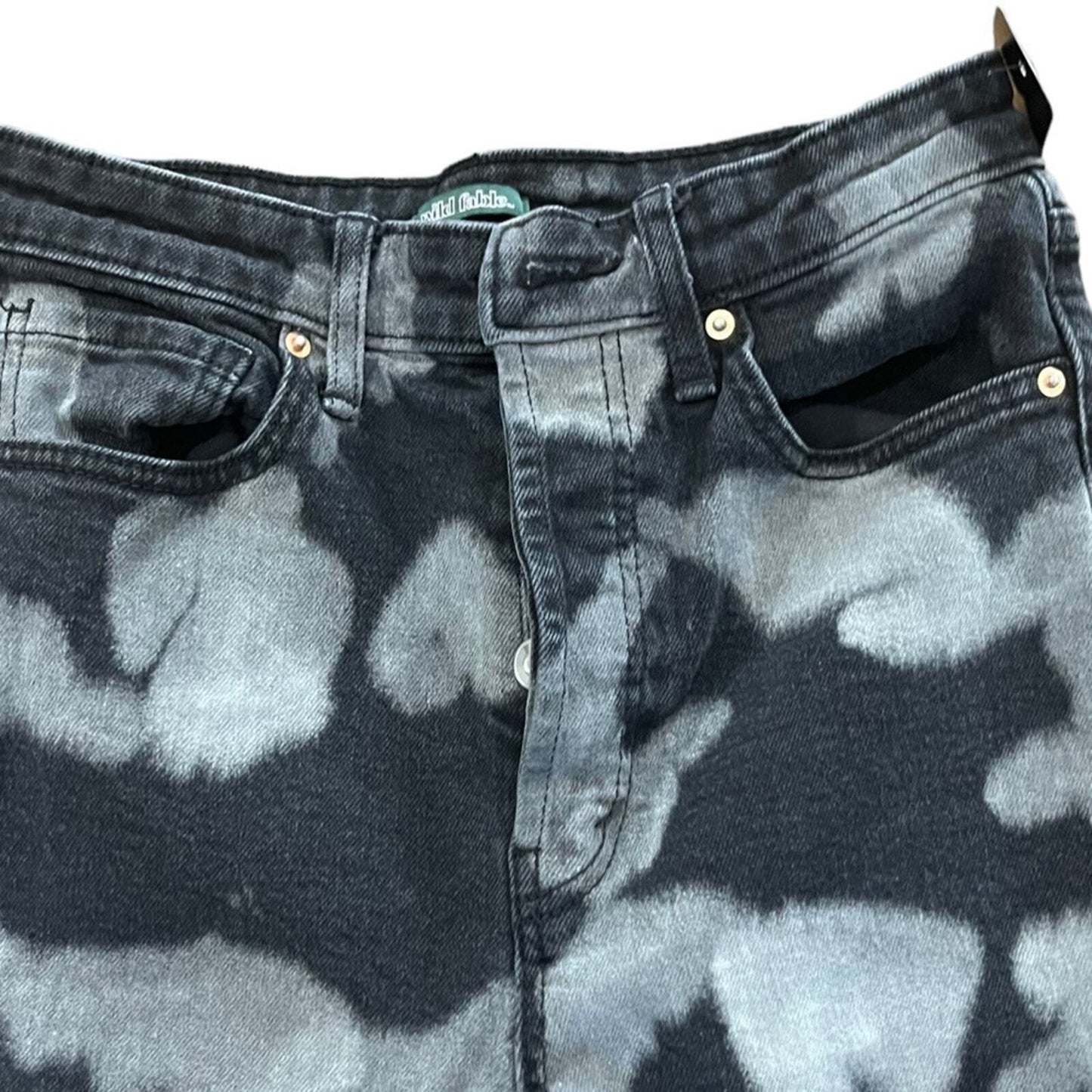 Wild Fable Women's Size 6 Super High Rise Straight Button Fly Gray Black Jeans