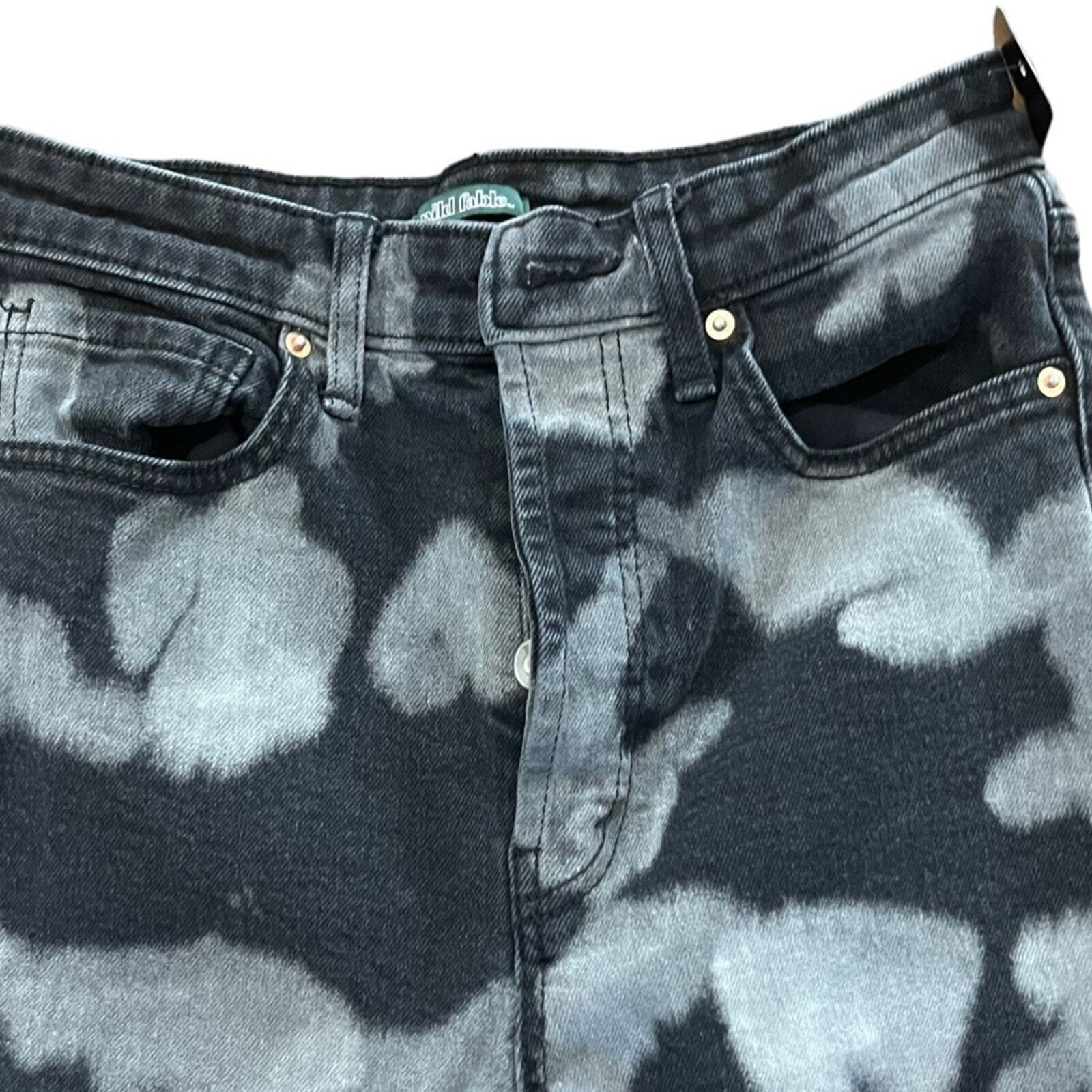 Wild Fable Women's Size 6 Super High Rise Straight Button Fly Gray Black Jeans