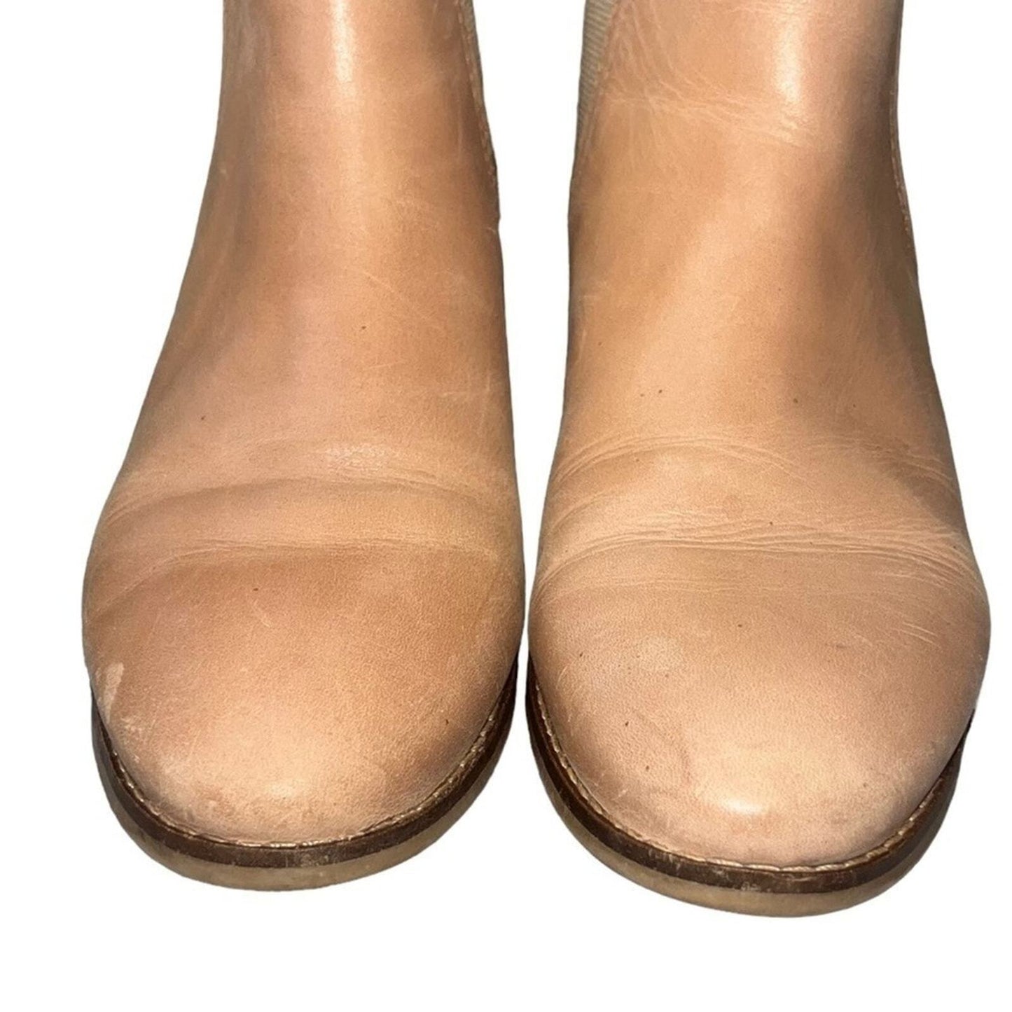 TOMS Womens Size W7 Ella Leather Chelsea Boots Honey Leather Faux Shearling 