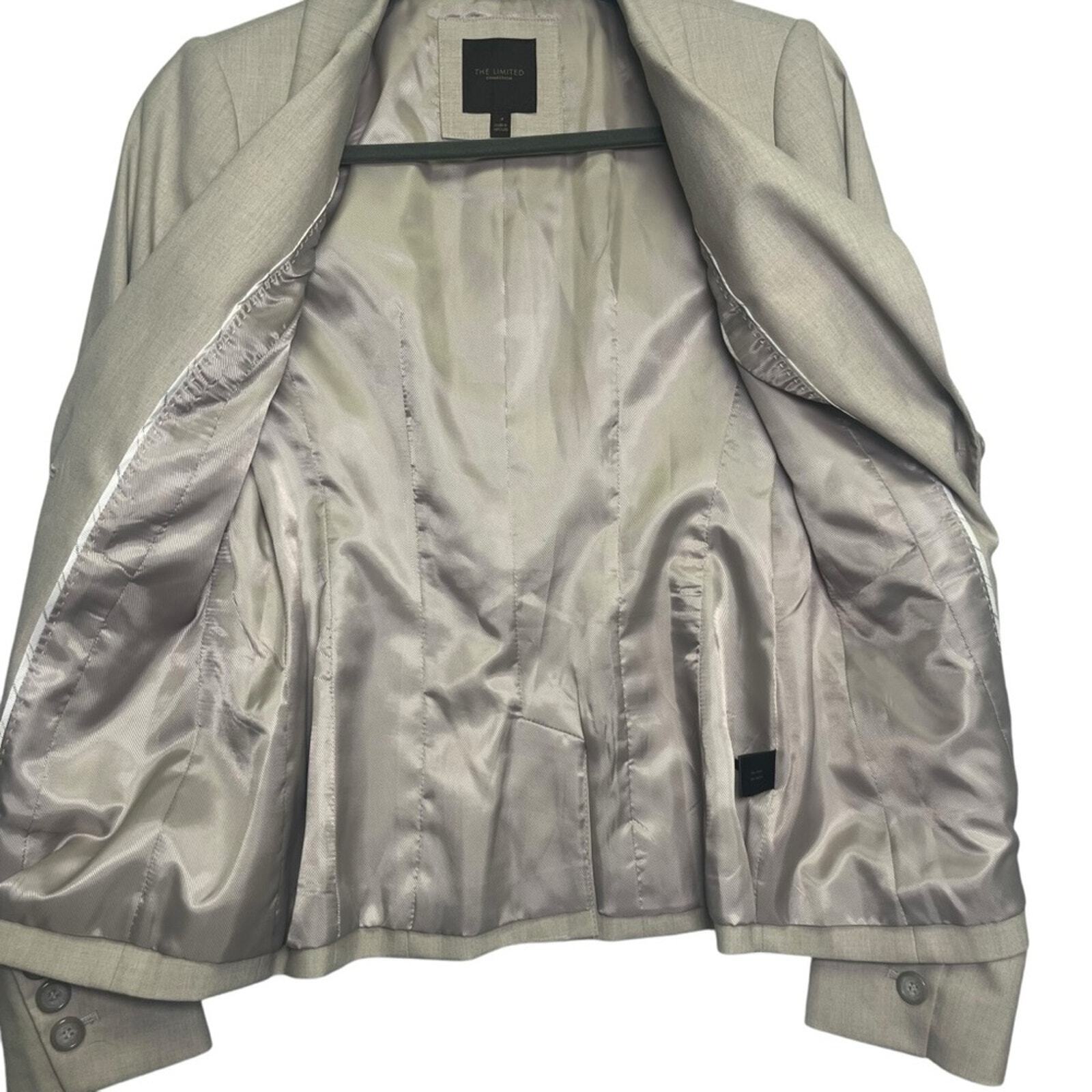 The Limited Collection Womens Size 2 Gray 2 Button Long Sleeve Blazer