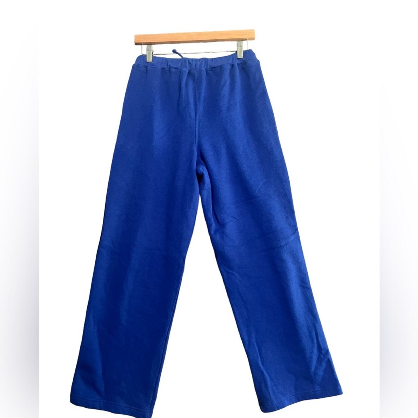 Land's End Boys Size 18 Blue Side Stripe Straight Leg Athletic Pants NWT