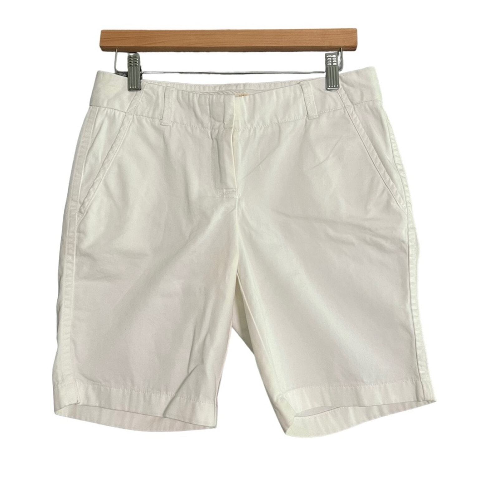 J. Crew Womens Size 2 Weathered Broken In Classic Twill White Chino Shorts NWT