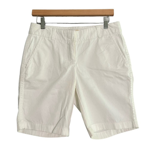 J. Crew Womens Size 2 Weathered Broken In Classic Twill White Chino Shorts NWT