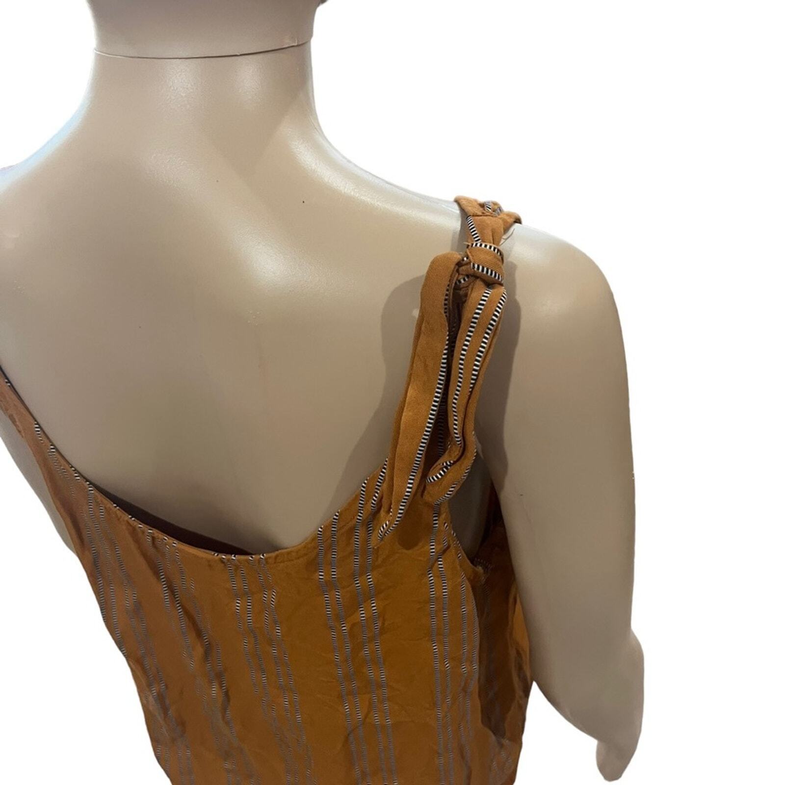 A New Day Womens Size Medium Terracotta Shoulder Tie Sleeveless Shirt