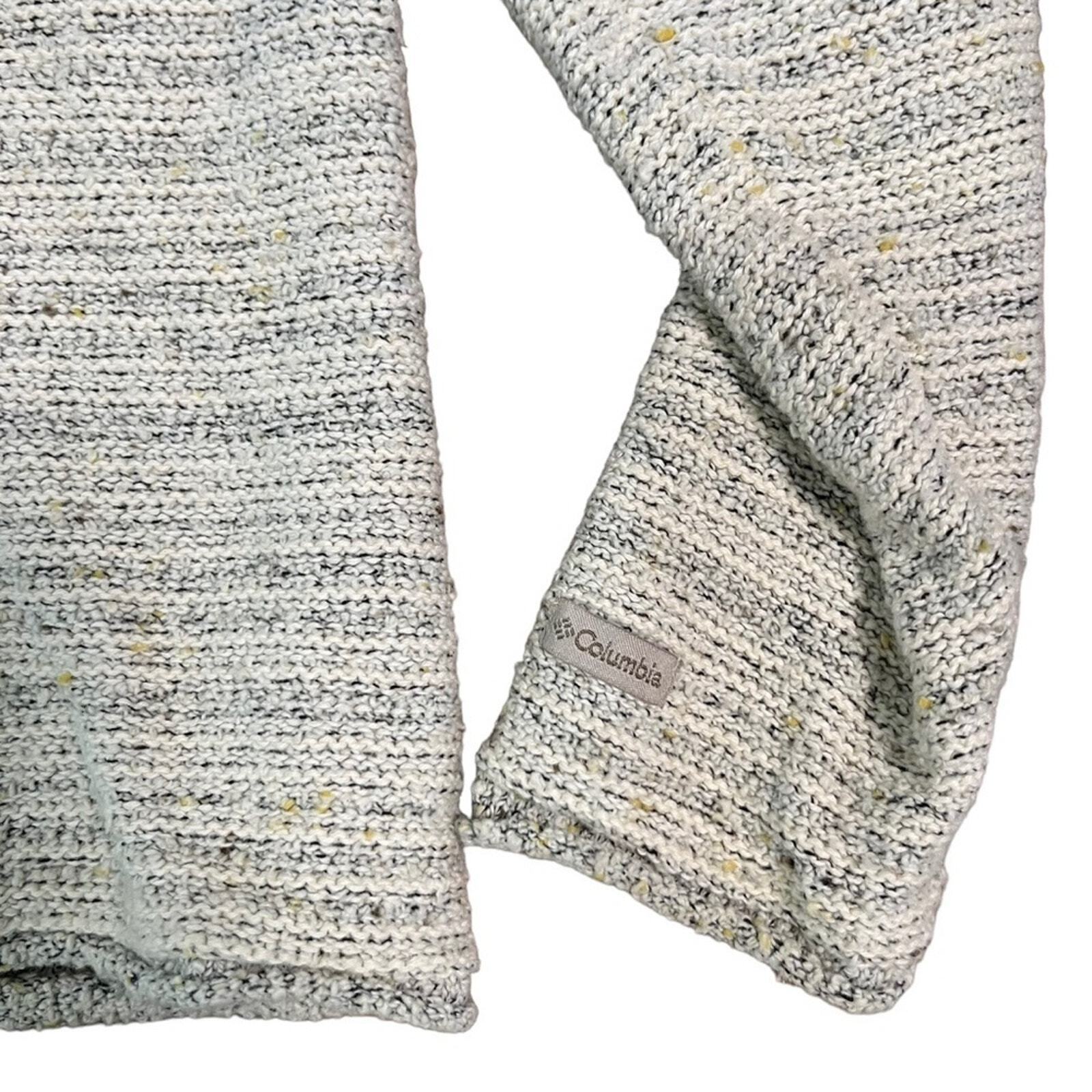 Columbia Womens Medium White Gray Cowl Neck Chillin' Pullover Size M