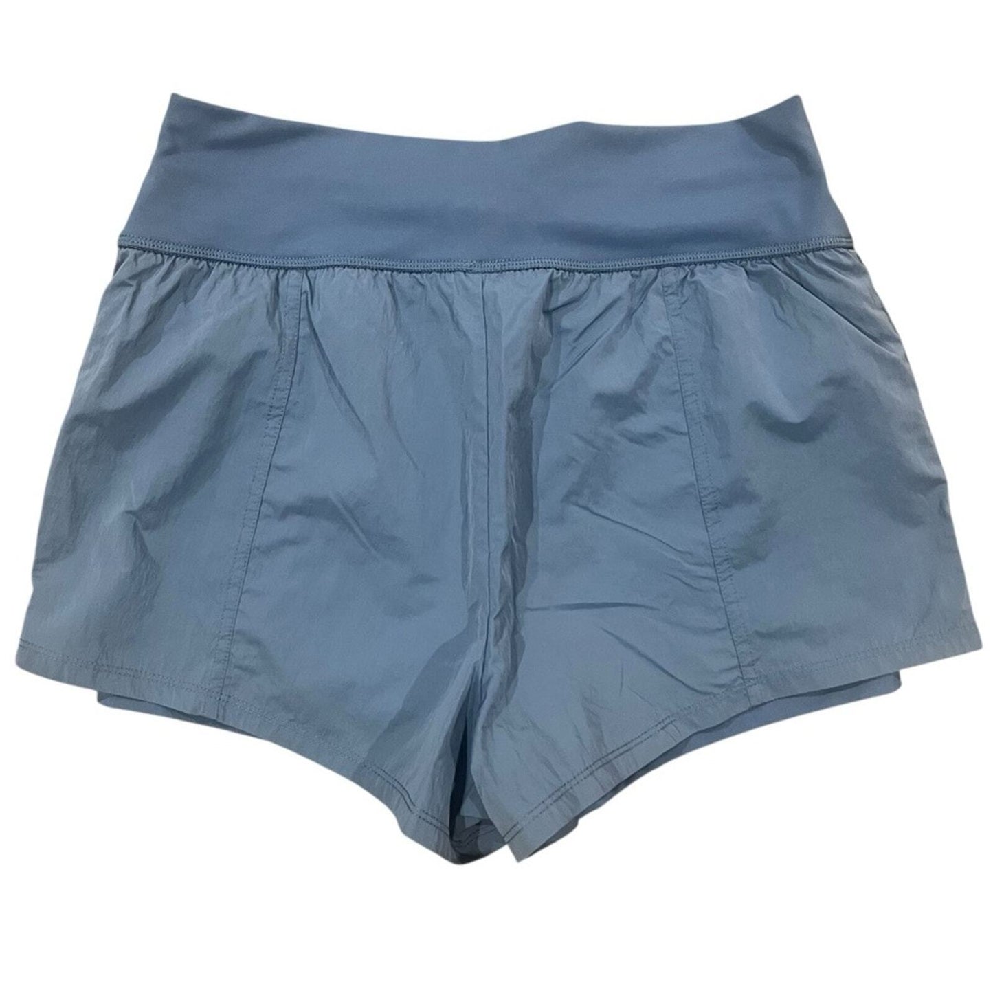 Apana Womens Size Small Blue Athletic Elastic Drawstring 2 Front Pocket Shorts