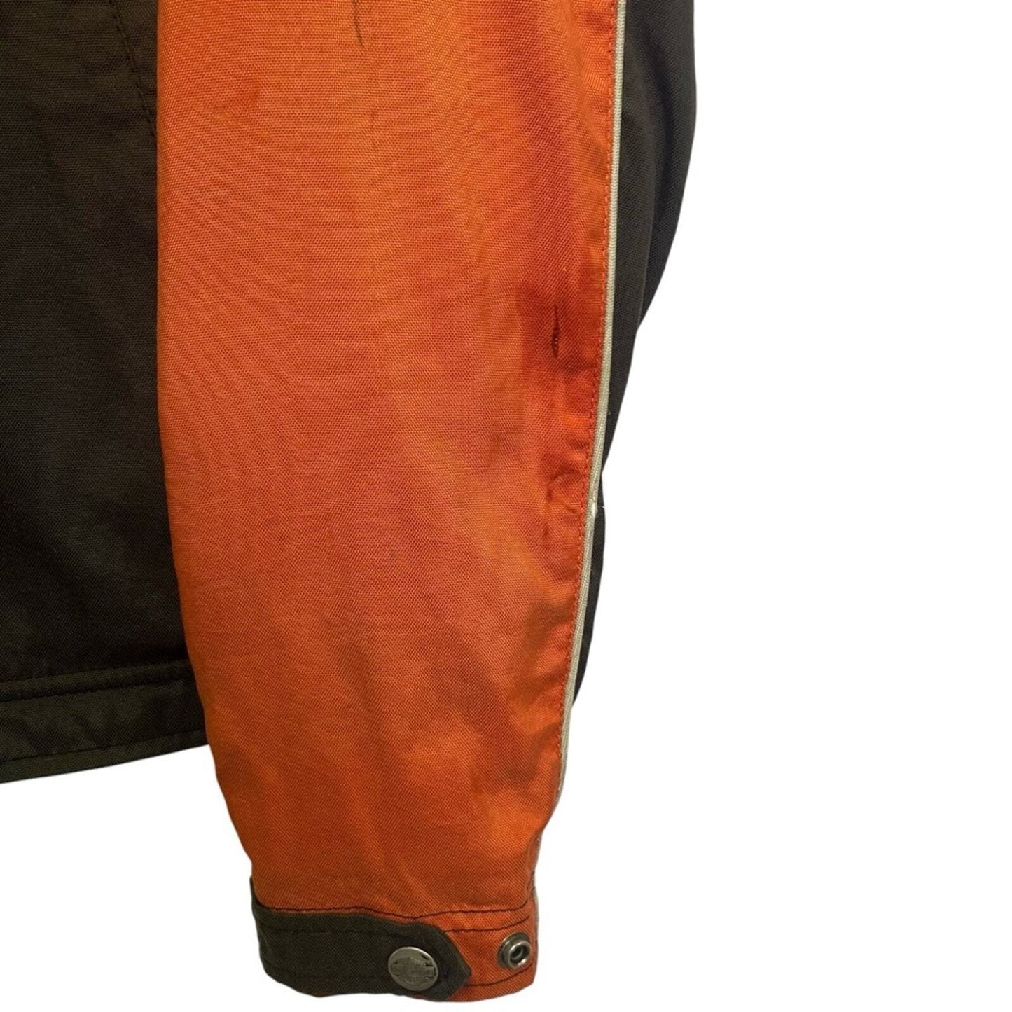 Harley Davidson 2008 Size Medium Orange Black Long Sleeve Lightweight Jacket