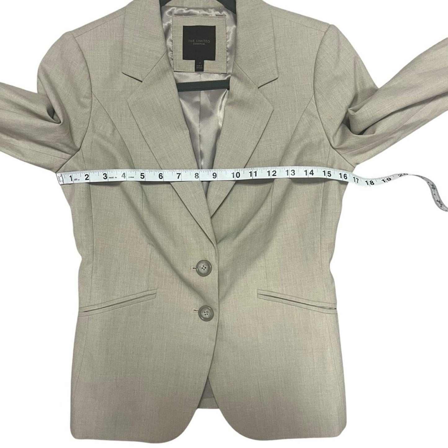 The Limited Collection Womens Size 2 Gray 2 Button Long Sleeve Blazer