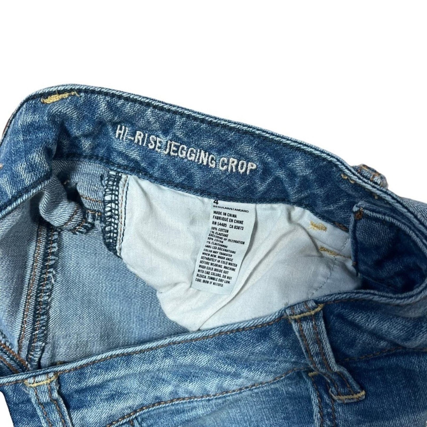 American Eagle Womens Size 4 Hi Rise Distressed Jegging Crop 