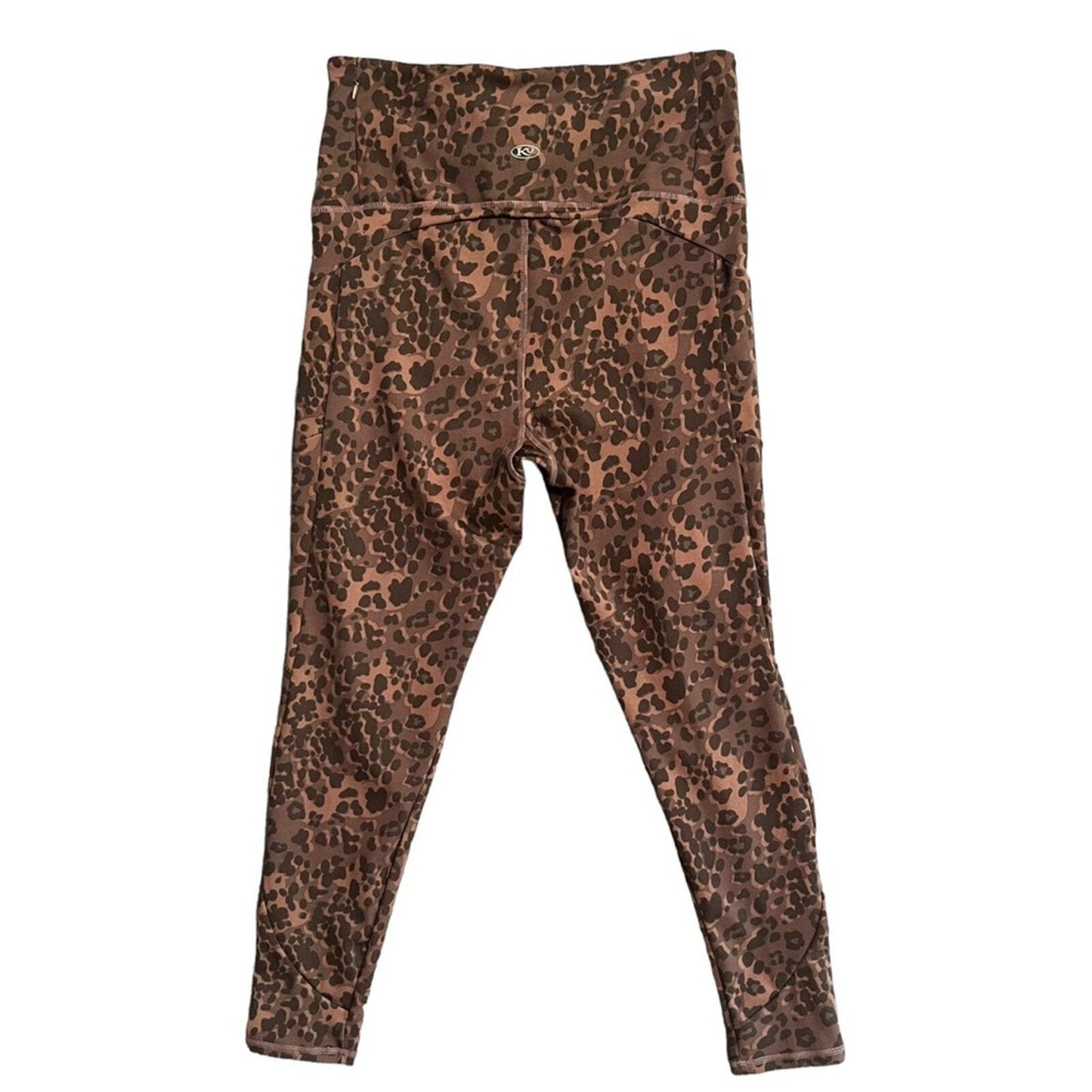 Kay Unger Womens XL Leopard High Waisted Leggings With Pockets