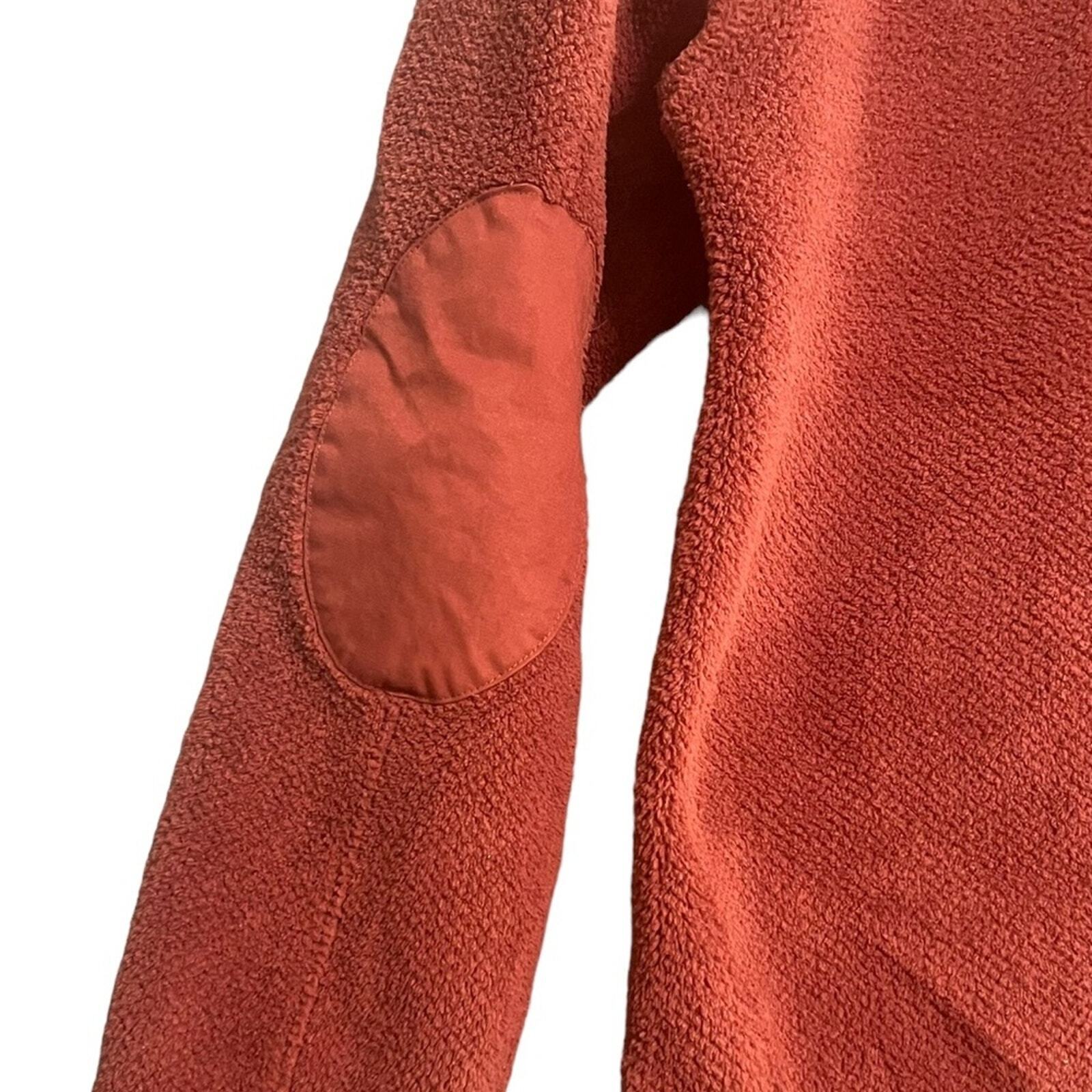 Thread & Supply Womens Large Burnt Orange 1/4 Snap Collar Sherpa Pullover