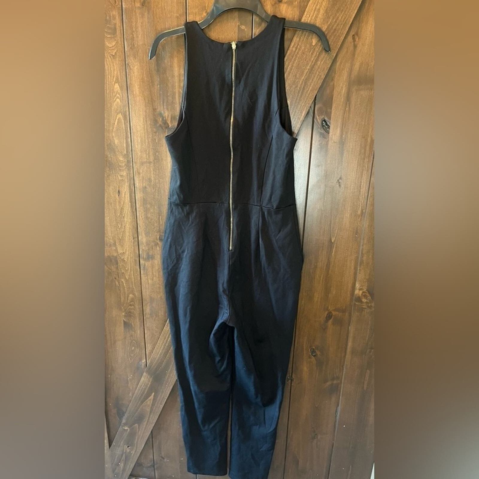XOXO Womens Large Black Pant Sleeveless Jumpsuit Back Zipper