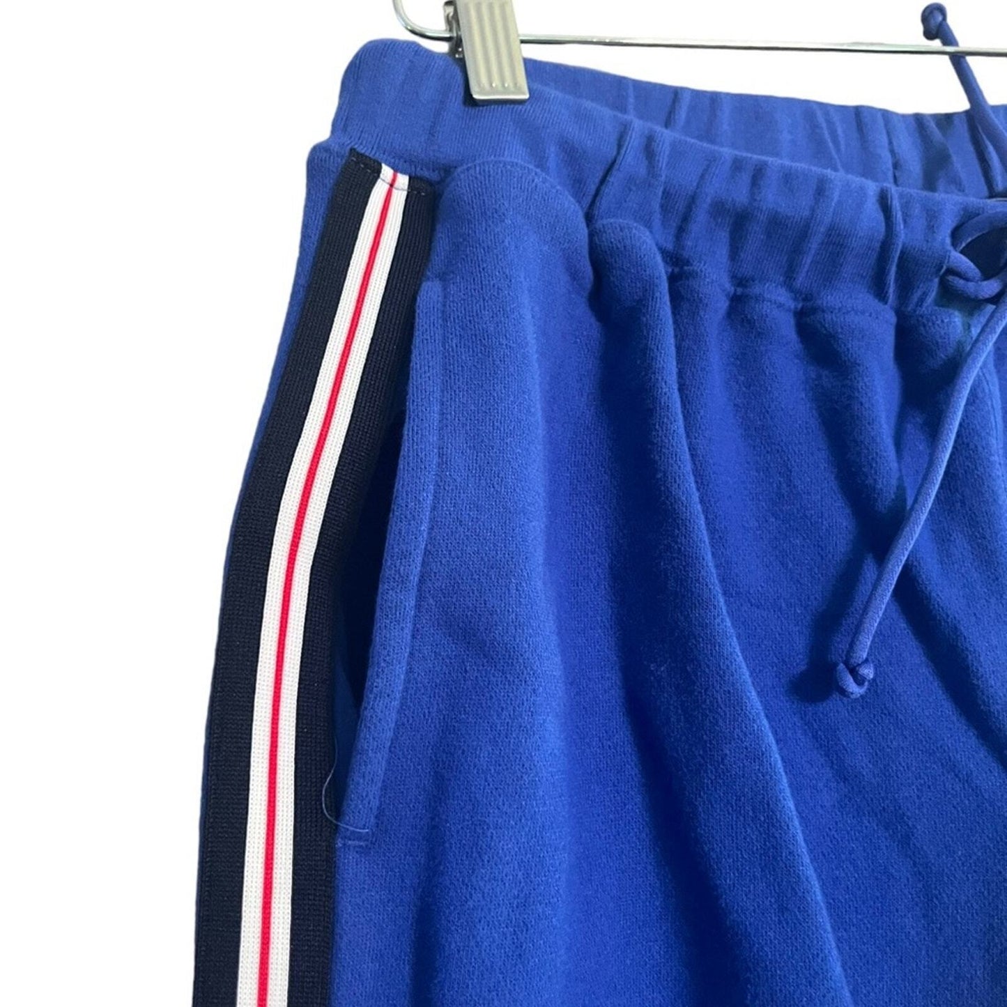 Land's End Boys Size 18 Blue Side Stripe Straight Leg Athletic Pants NWT