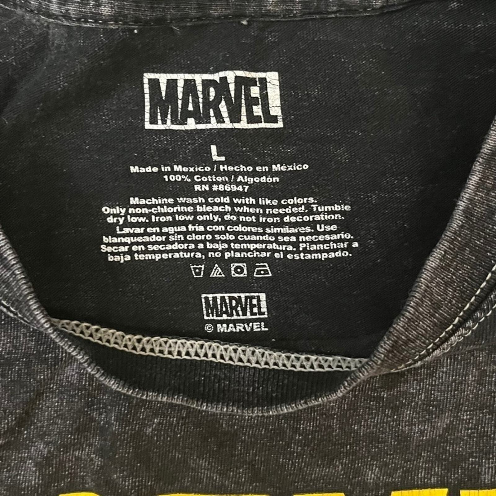 Marvel Comics Mens Size Large Dark Gray Short Sleeve T-shirt