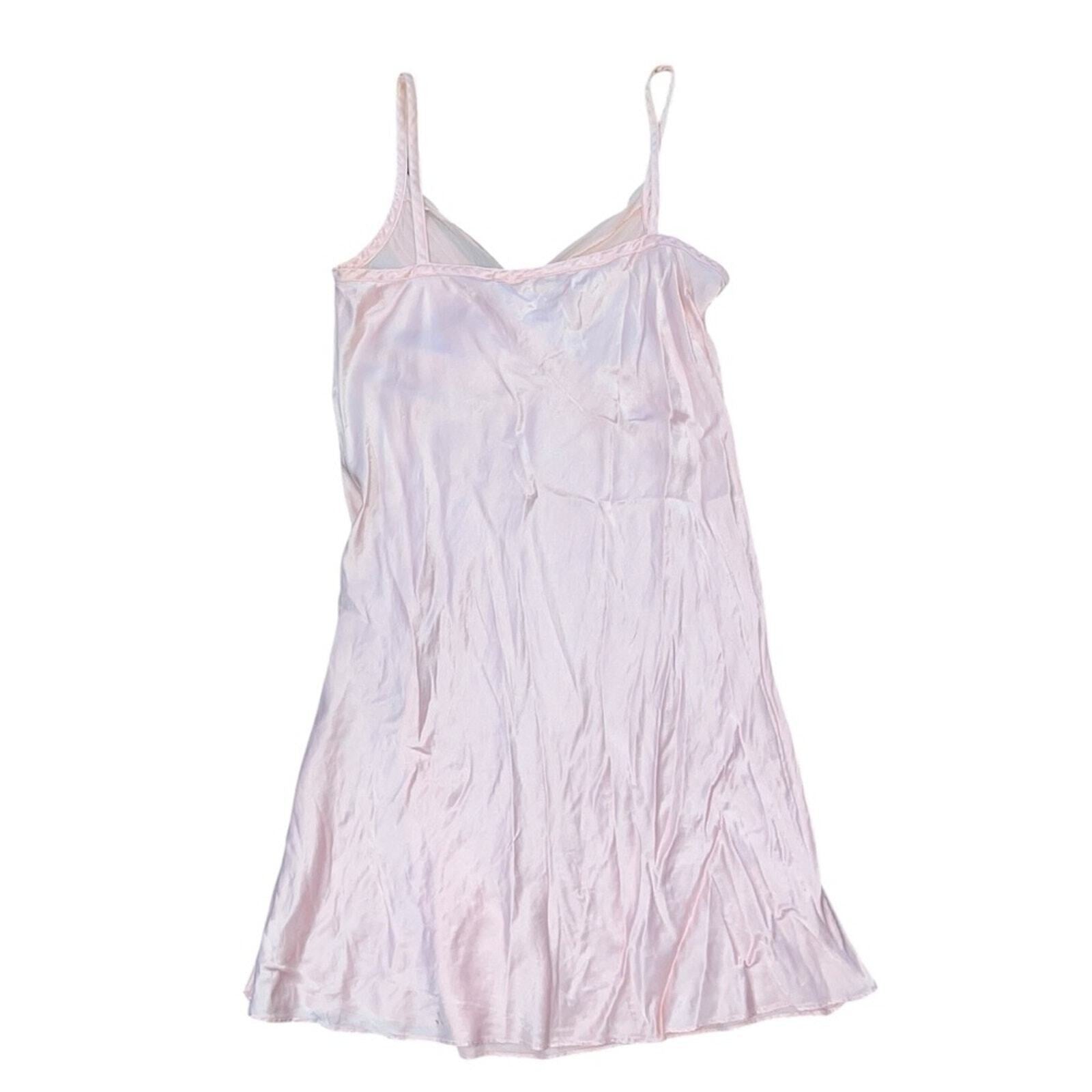 Vintage Victoria's Secret Womens Size M Blush Pink 100% Pure Silk Night Gown