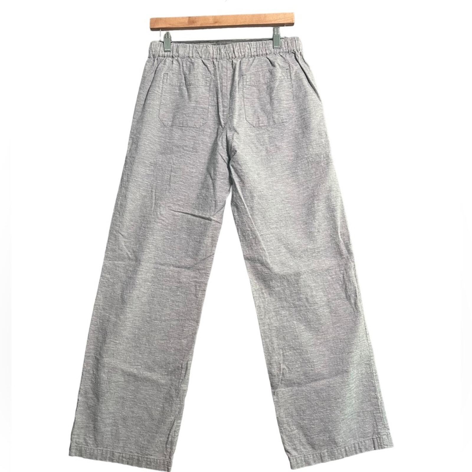 Merona Womens Pants Size Small Linen Blend Blue Drawstring Front Pocket 