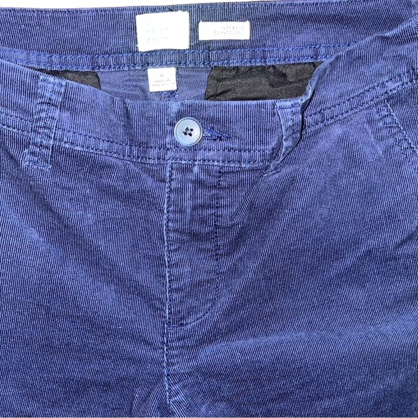 A New Day Womens Size 4 Navy Corduroy Flat Front Stretch Pants 