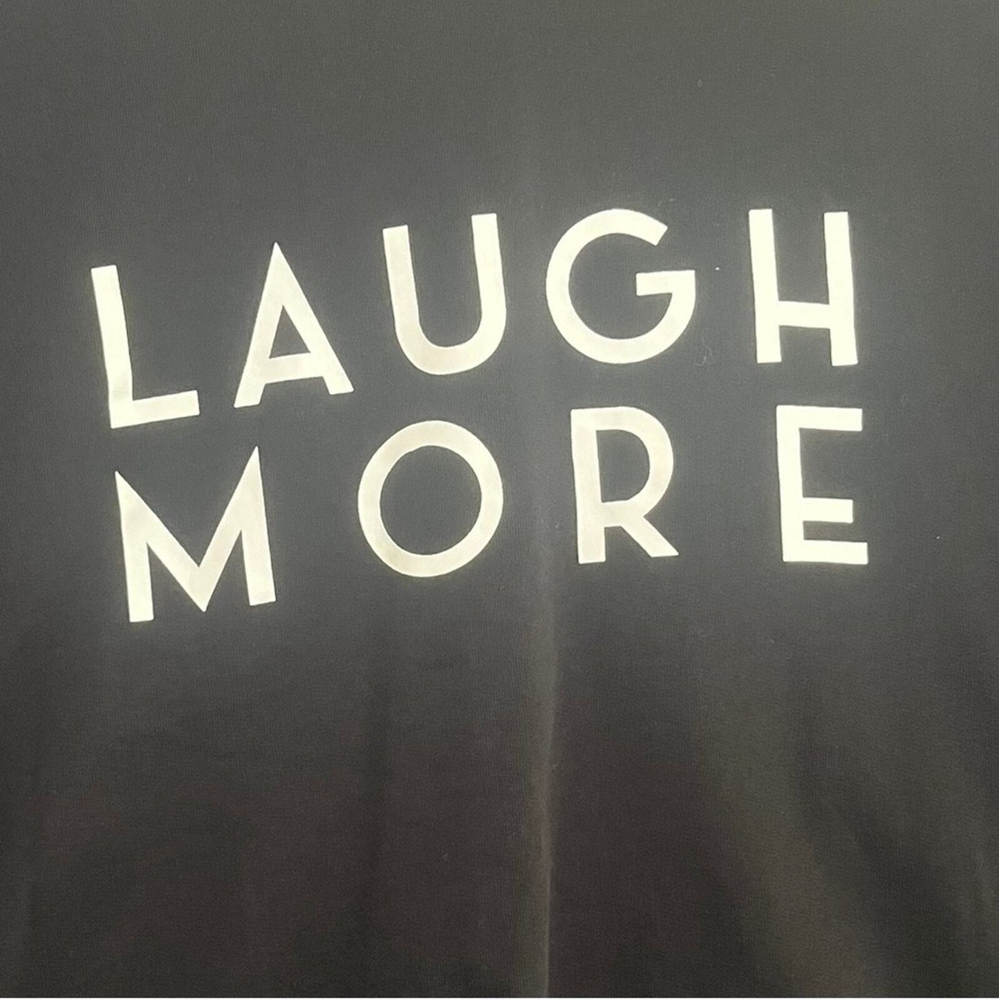 Laugh More Womens Size XL Black Cropped Sweatshirt