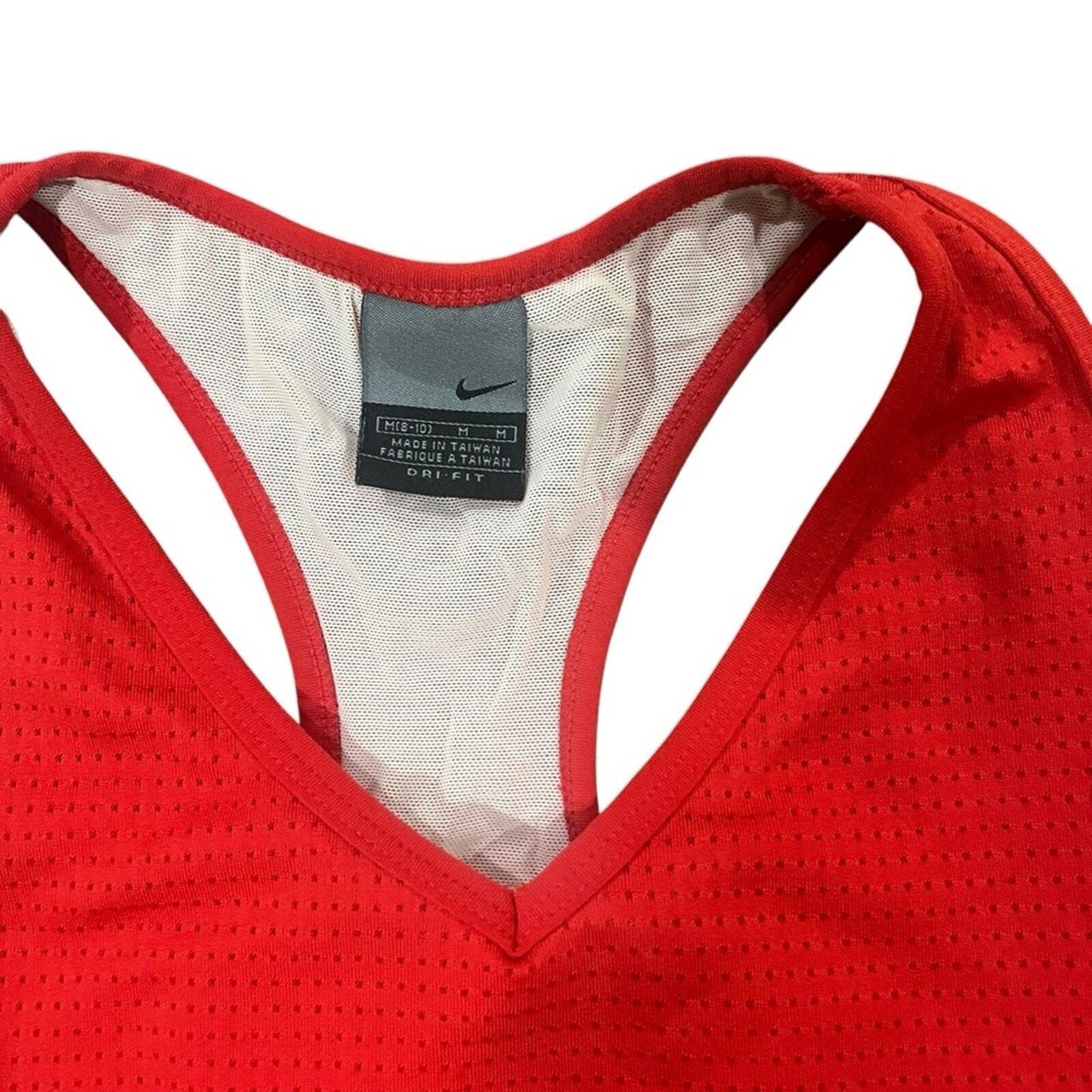 NIKE Womens Size Medium Cropped V Neck Mesh Lined Athletic Sports Workout Top