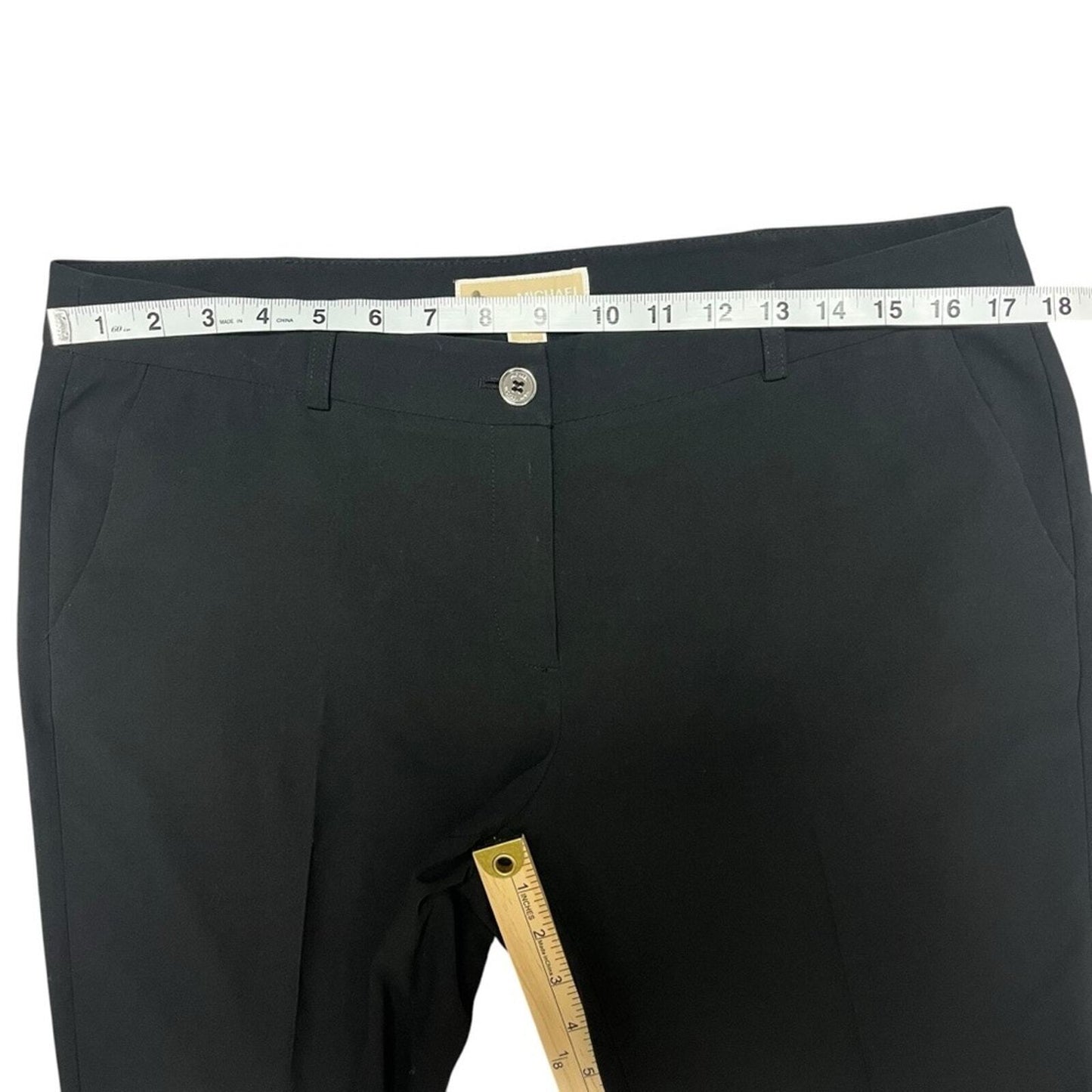 Michael Kors Womens Size 10 Black Casual Pleated Front Pants Slacks