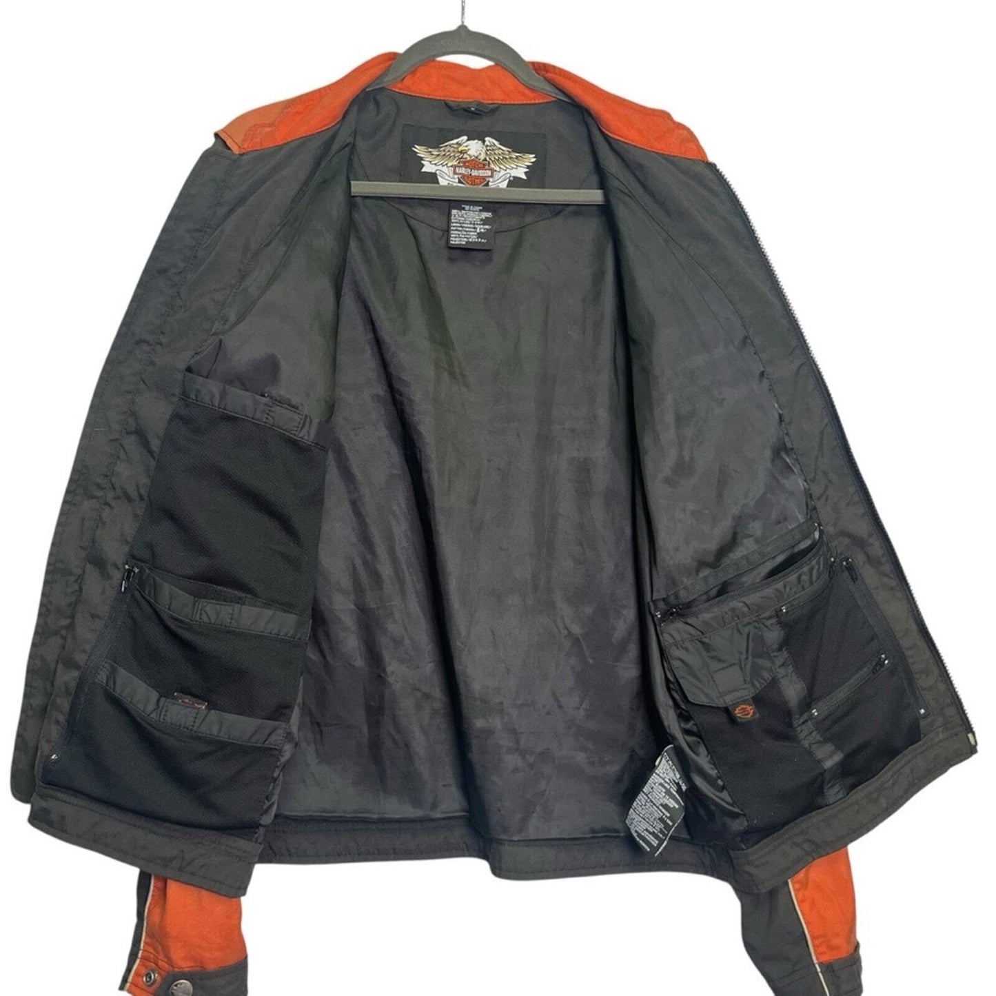 Harley Davidson 2008 Size Medium Orange Black Long Sleeve Lightweight Jacket