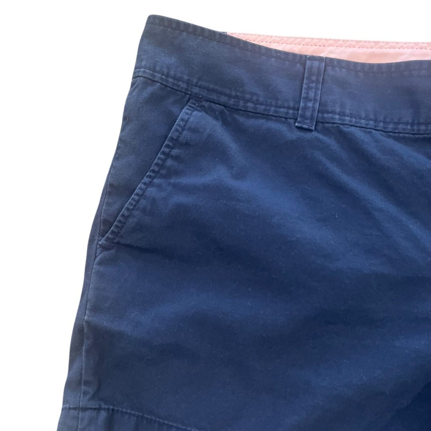 Lilly Pulitzer Womens Callahan Shorts Size 14 Navy Blue Flat Front Chino Simple