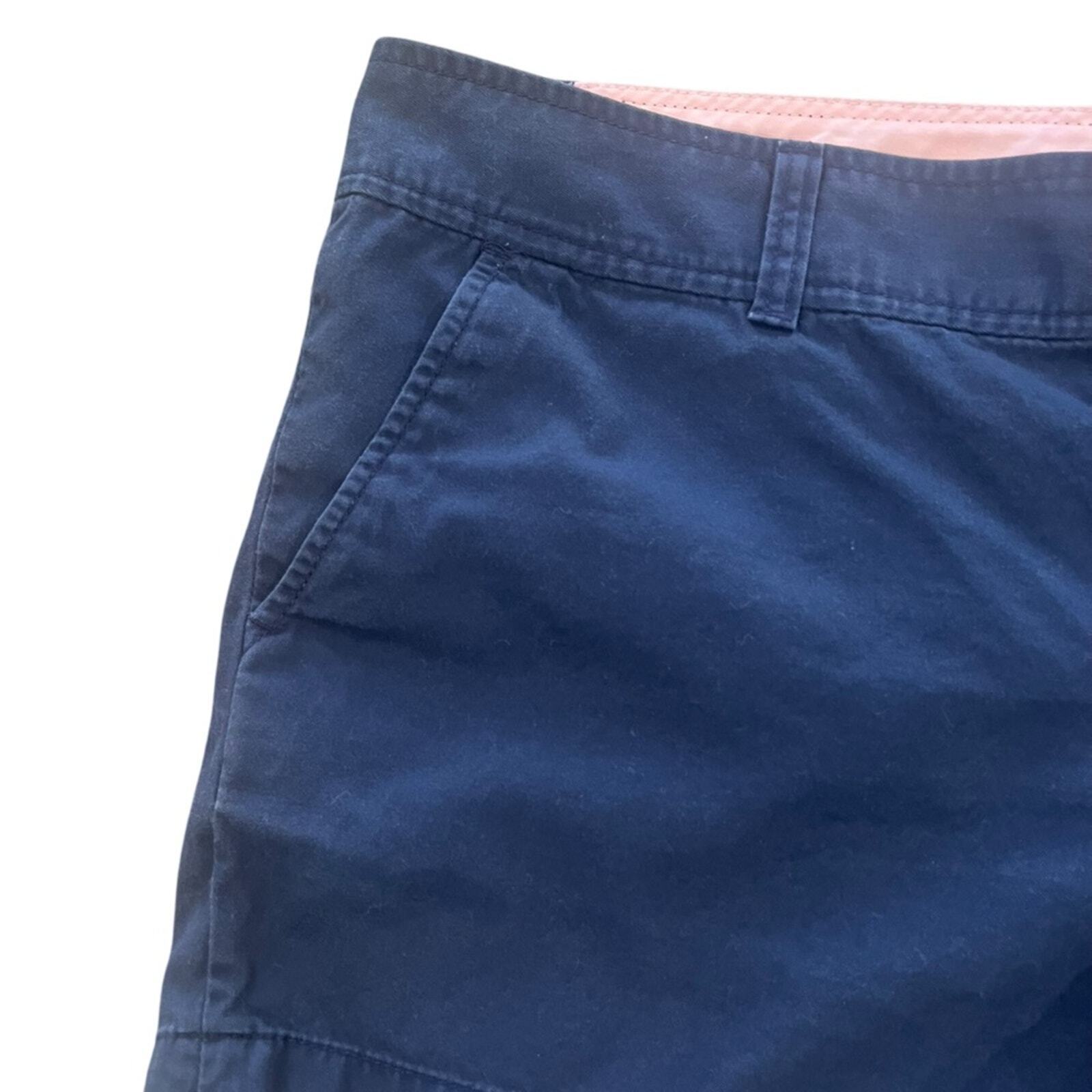 Lilly Pulitzer Womens Callahan Shorts Size 14 Navy Blue Flat Front Chino Simple