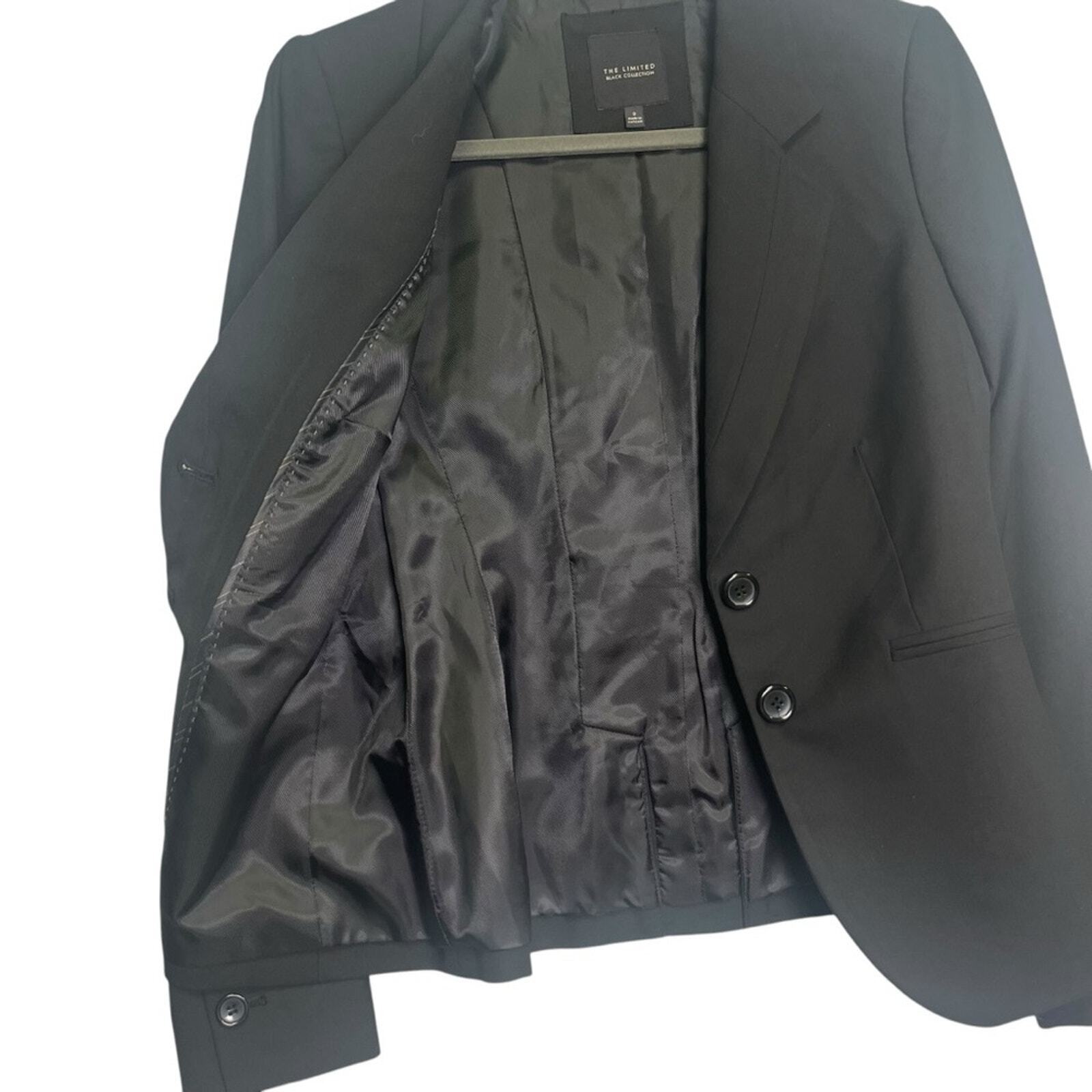 The Limited Black Collection Womens Size 2 Button Long Sleeve Blazer