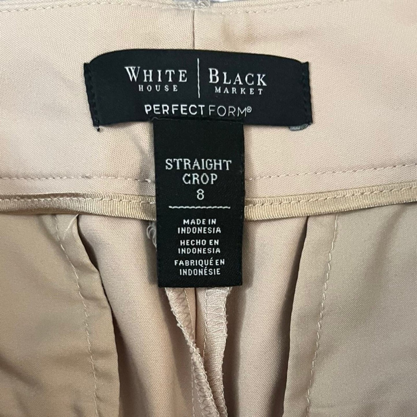 White House Black Market Womens Size 8 Straight Crop Perfect Form Tan Capri’s 