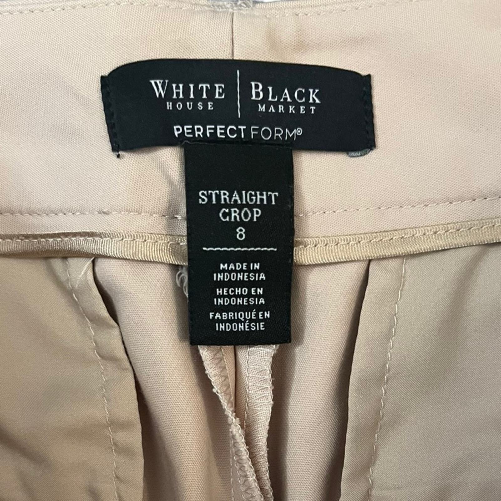 White House Black Market Womens Size 8 Straight Crop Perfect Form Tan Capri’s 