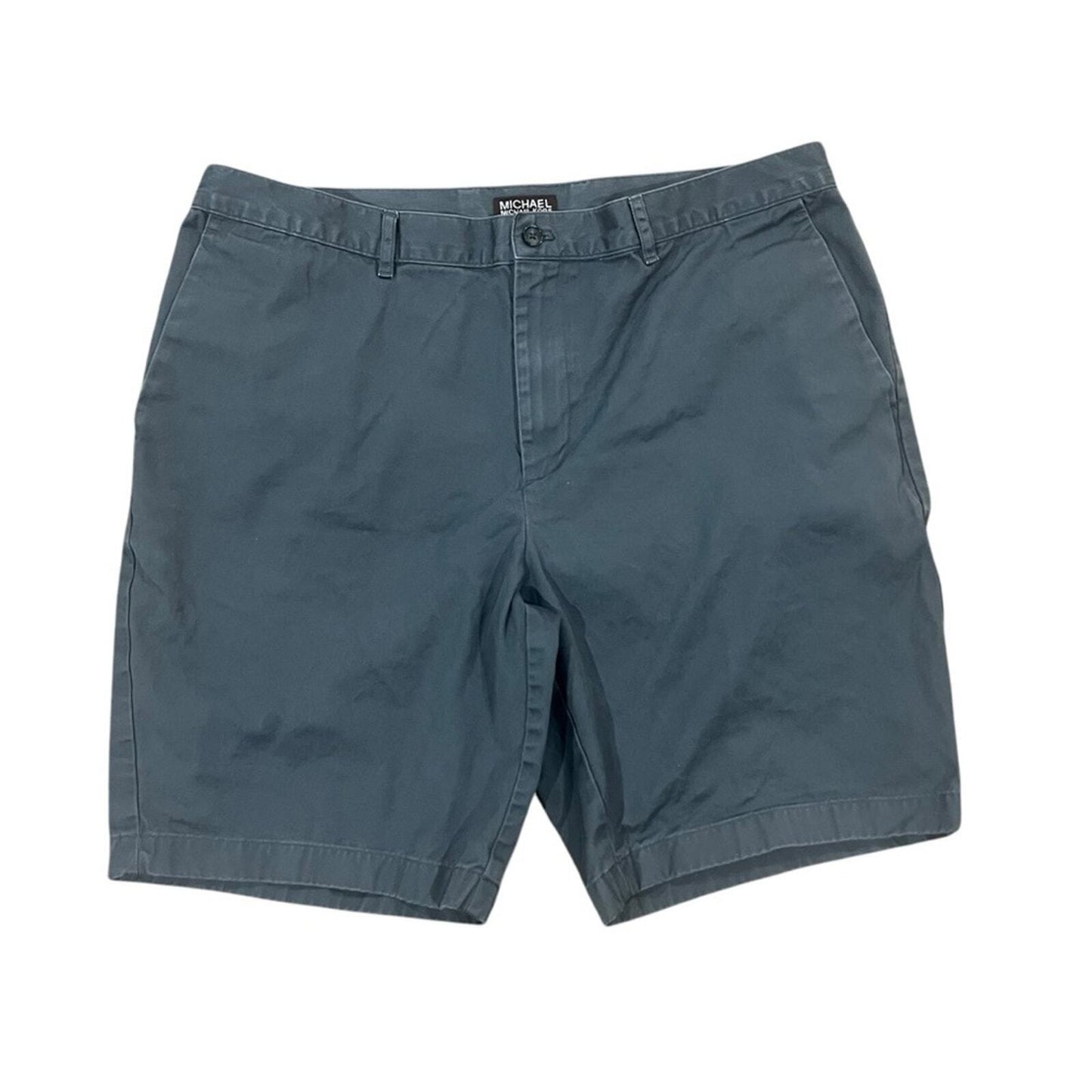 Michael Kors Mens 36 Blue Gray Flat Front 4 Pocket Chino Shorts